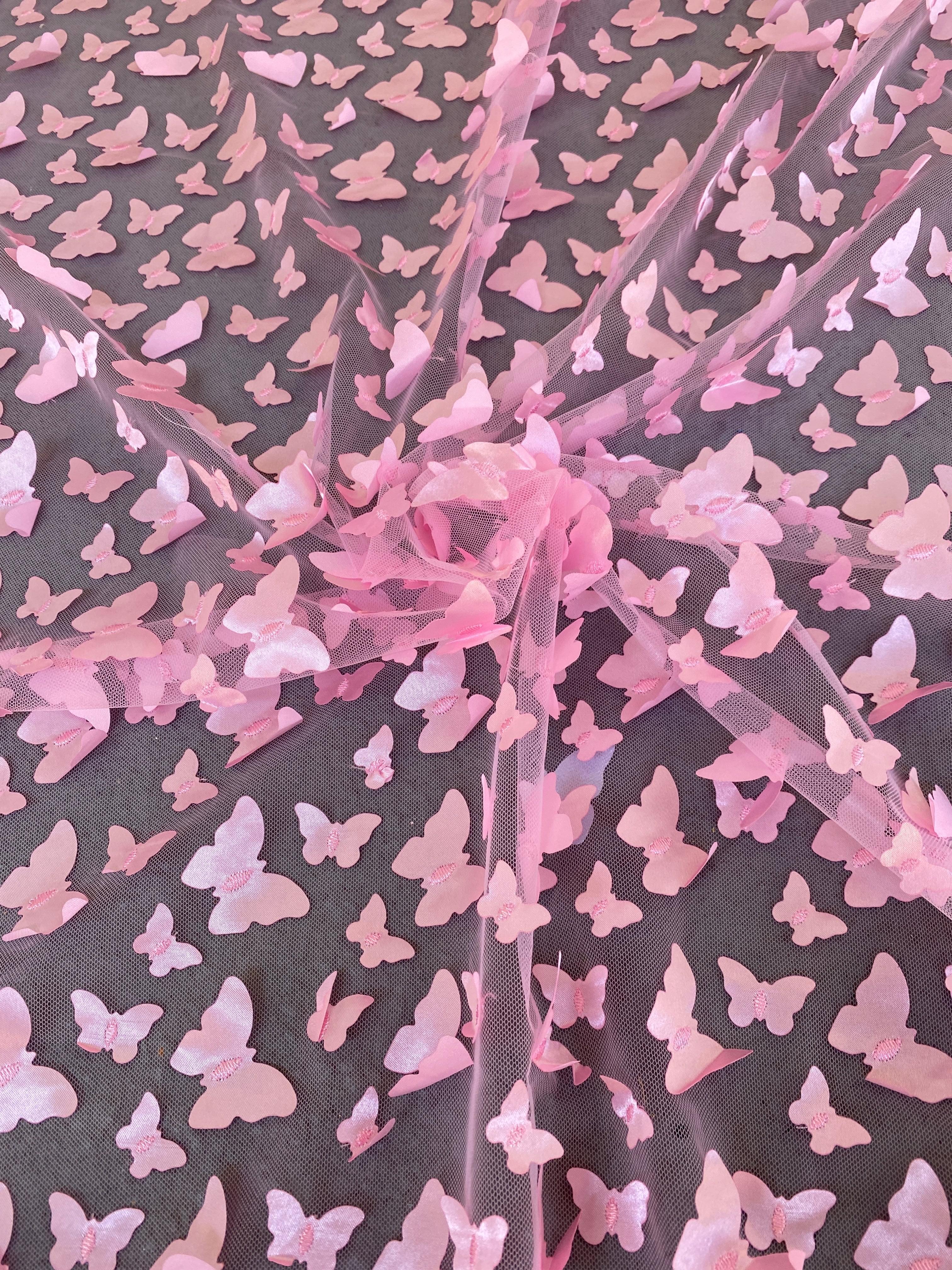 3D Baby Pink Butterfly Lace - Image 3