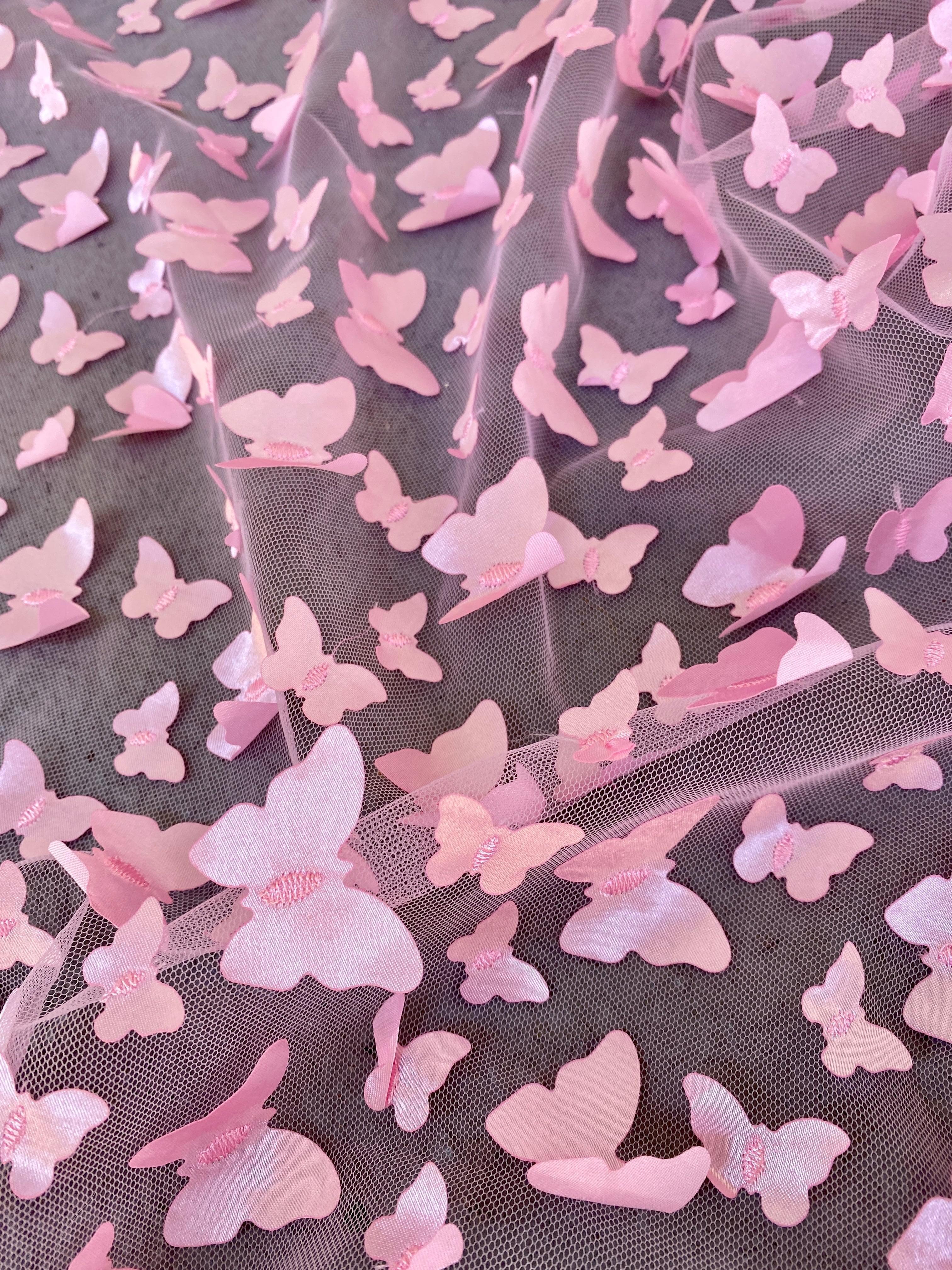 3D Baby Pink Butterfly Lace - Image 6