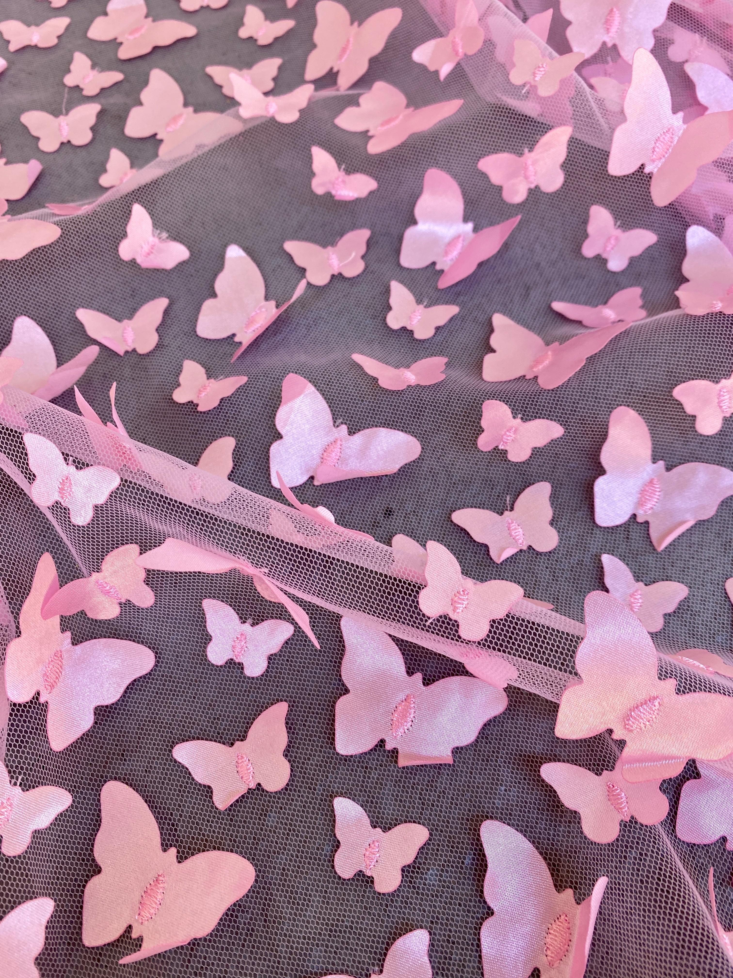 3D Baby Pink Butterfly Lace - Image 8