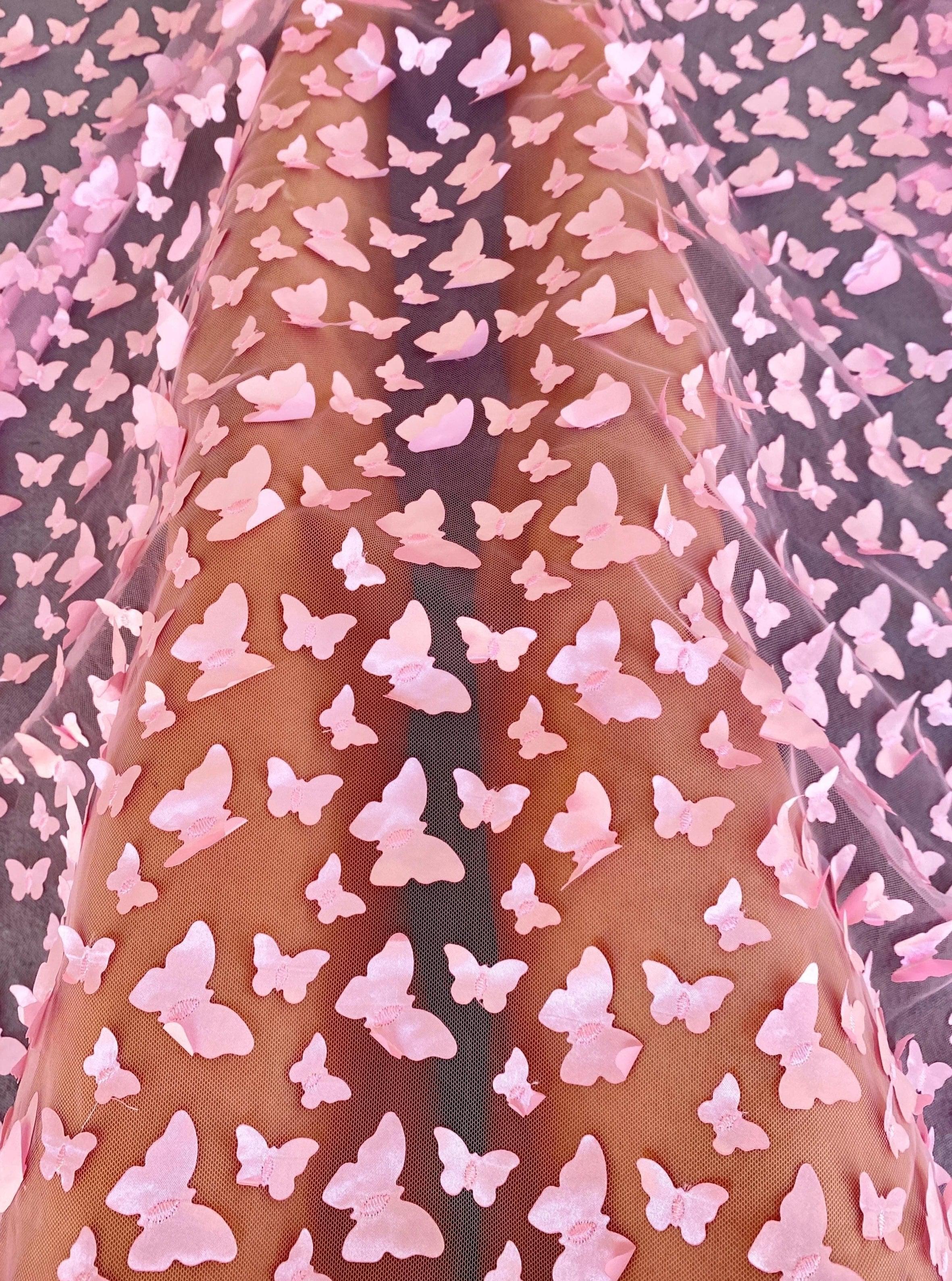 3D Baby Pink Butterfly Lace - Image 9