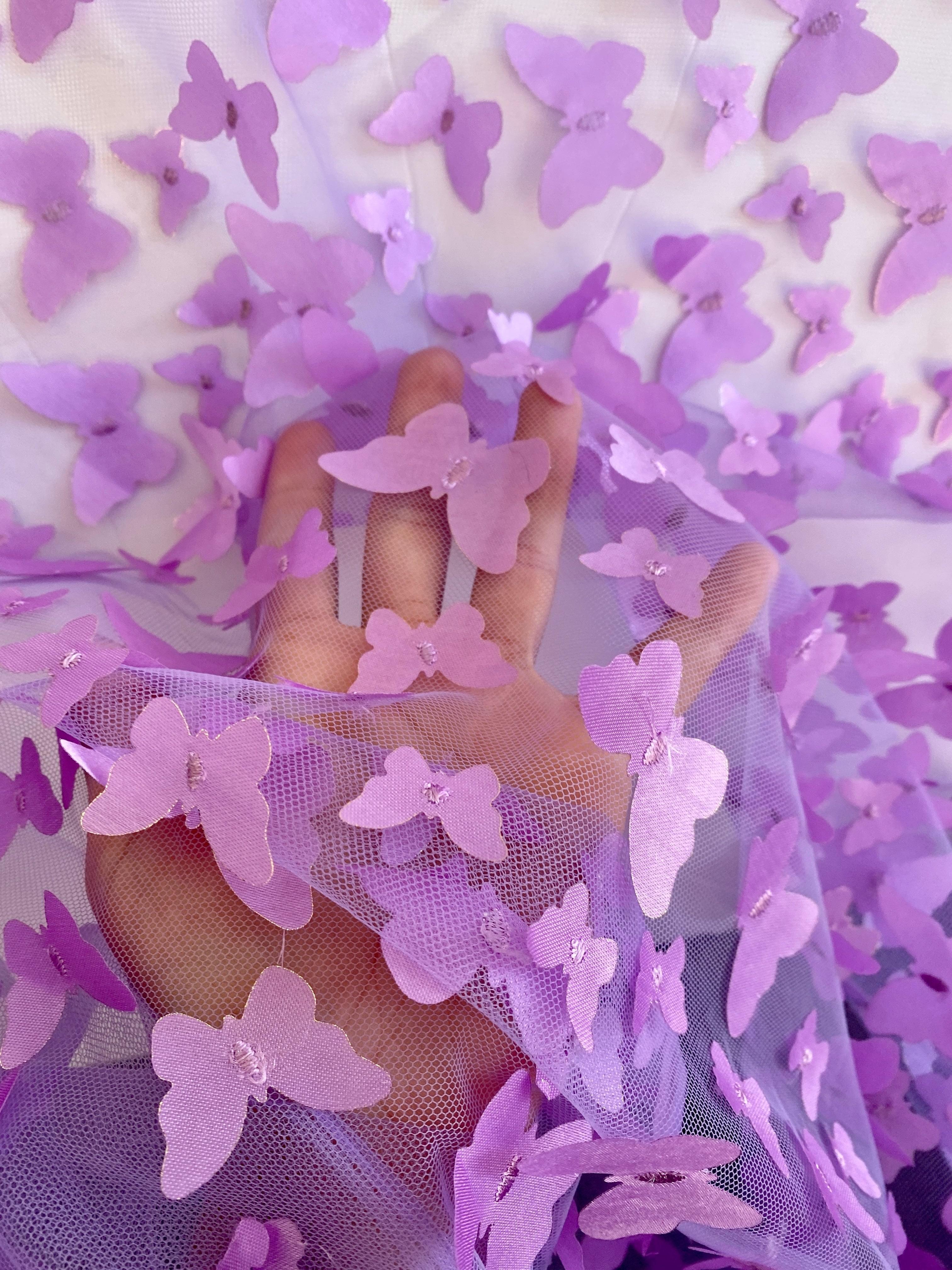 3D Lavender Butterfly Lace - Image 8