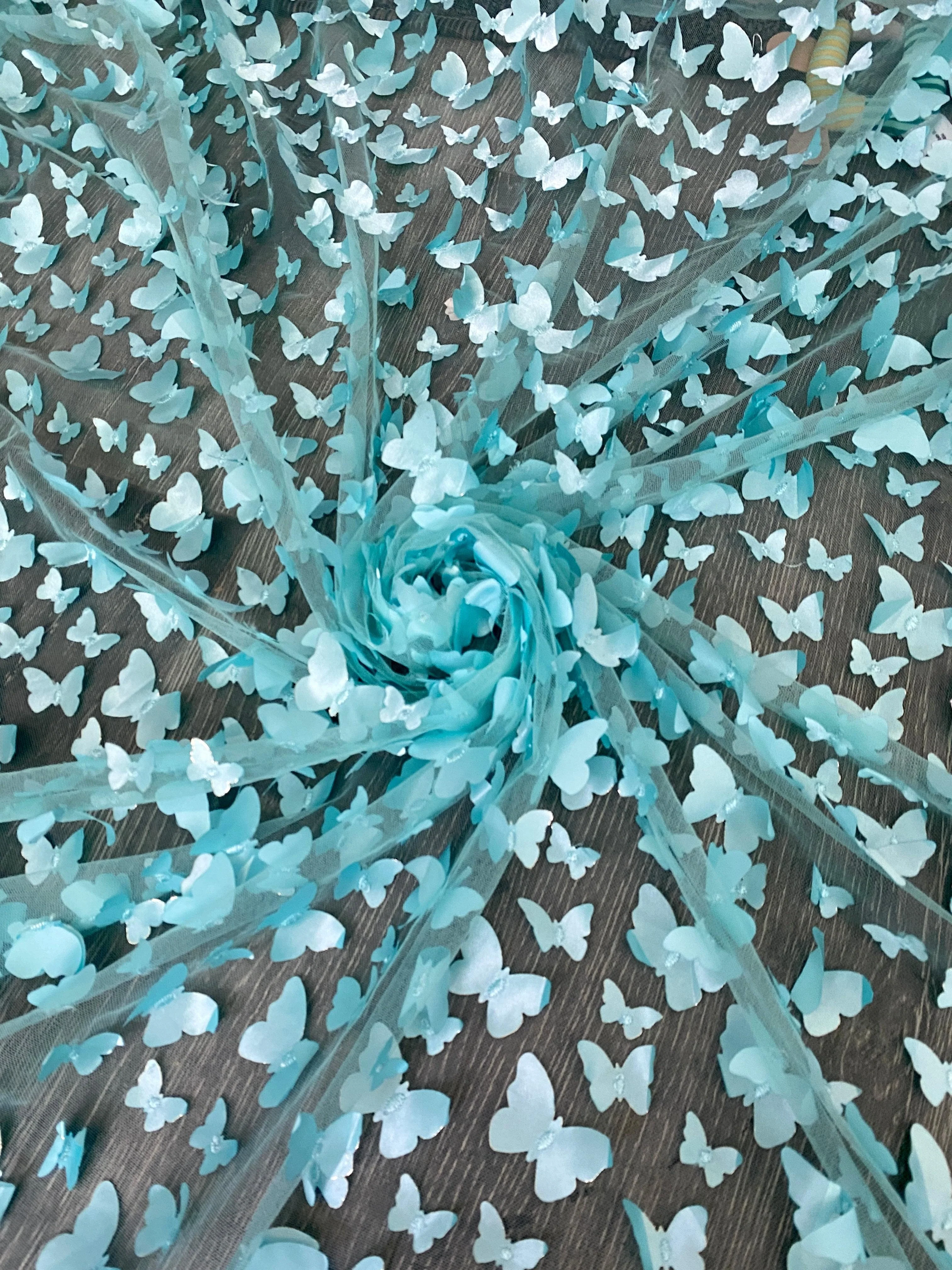 3D Turquoise Butterfly Lace - Image 5