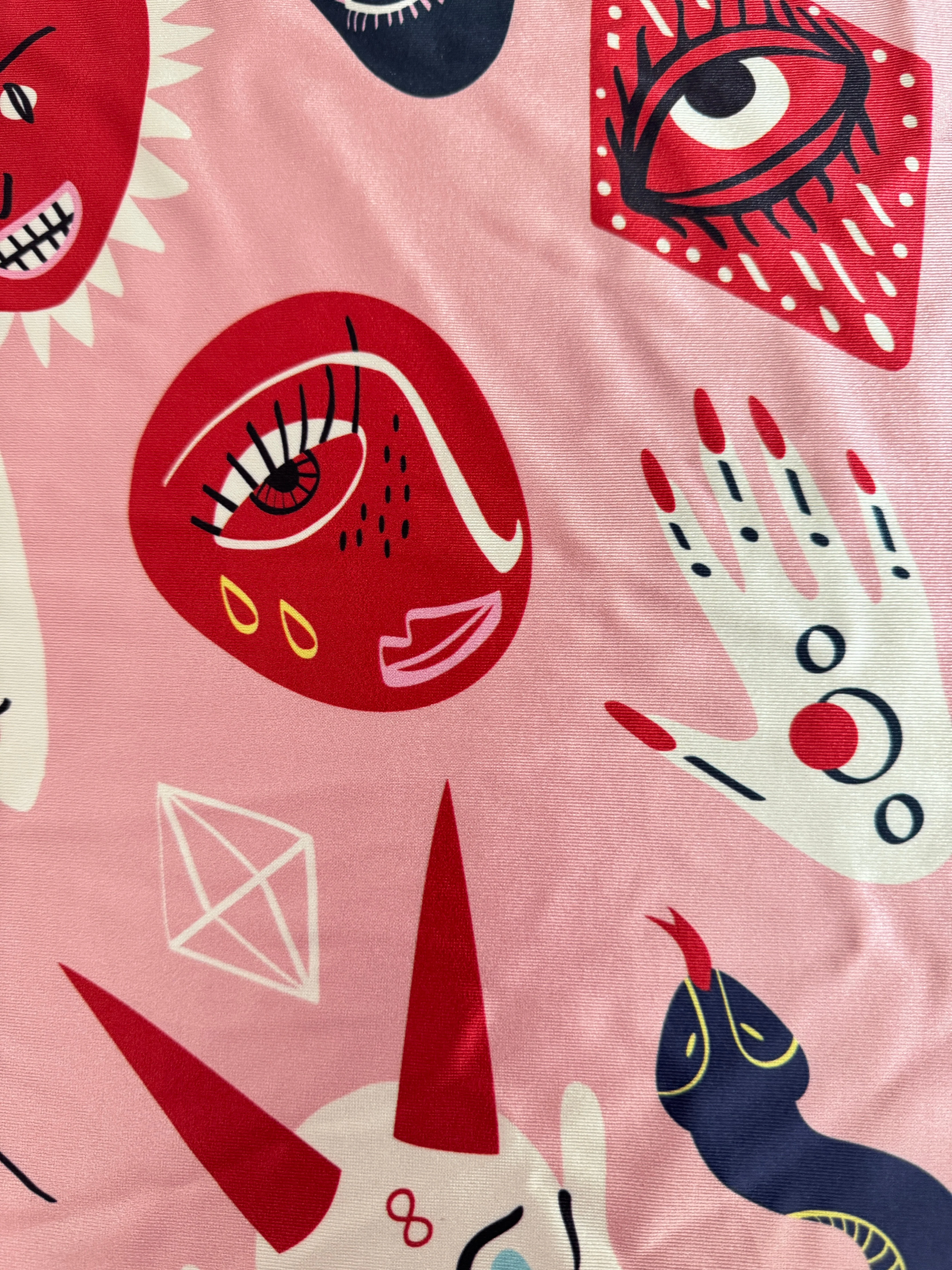 Abstract Faces Nylon Spandex
