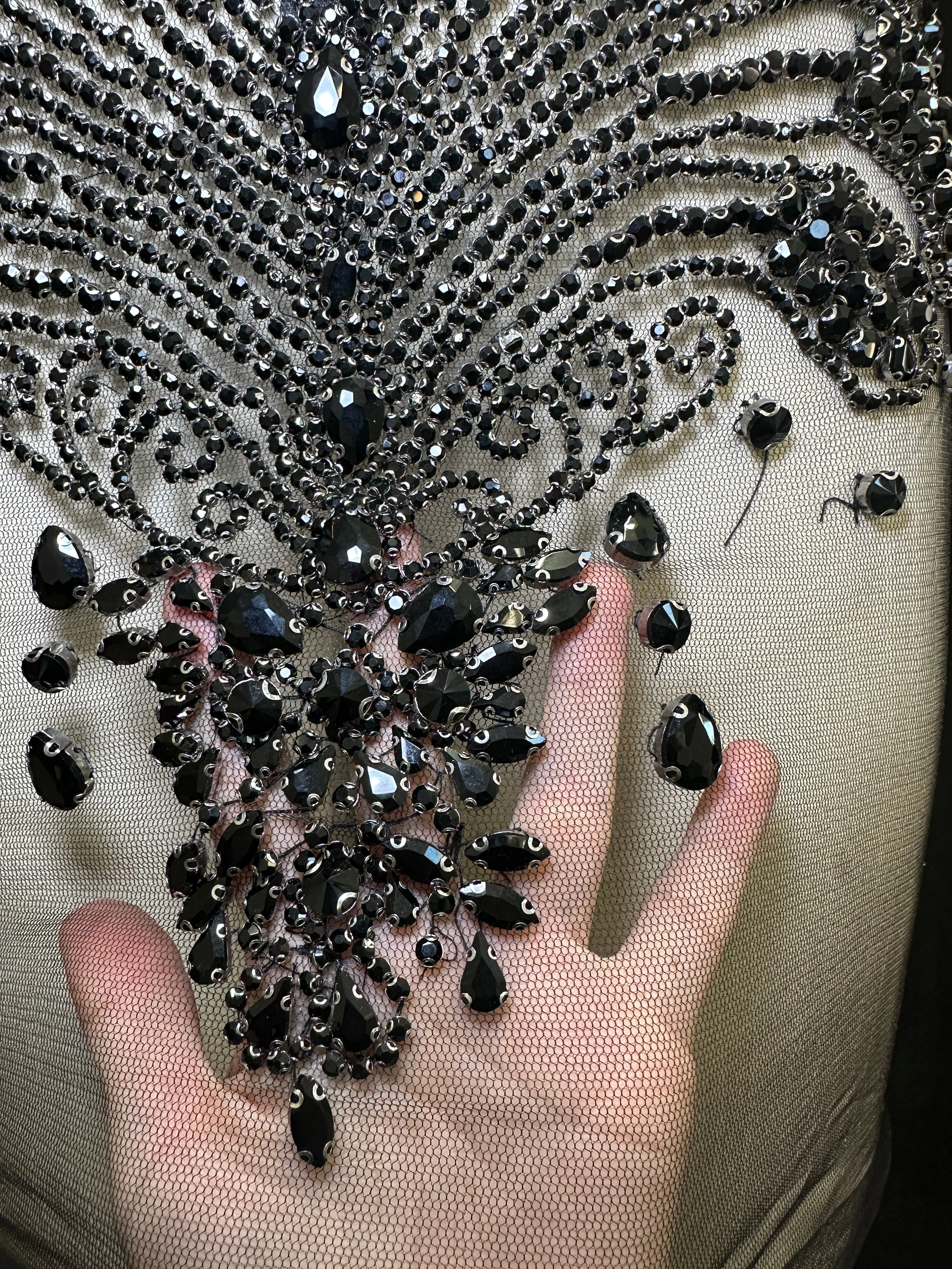 Carla Black Rhinestones Bodice Applique - Image 3