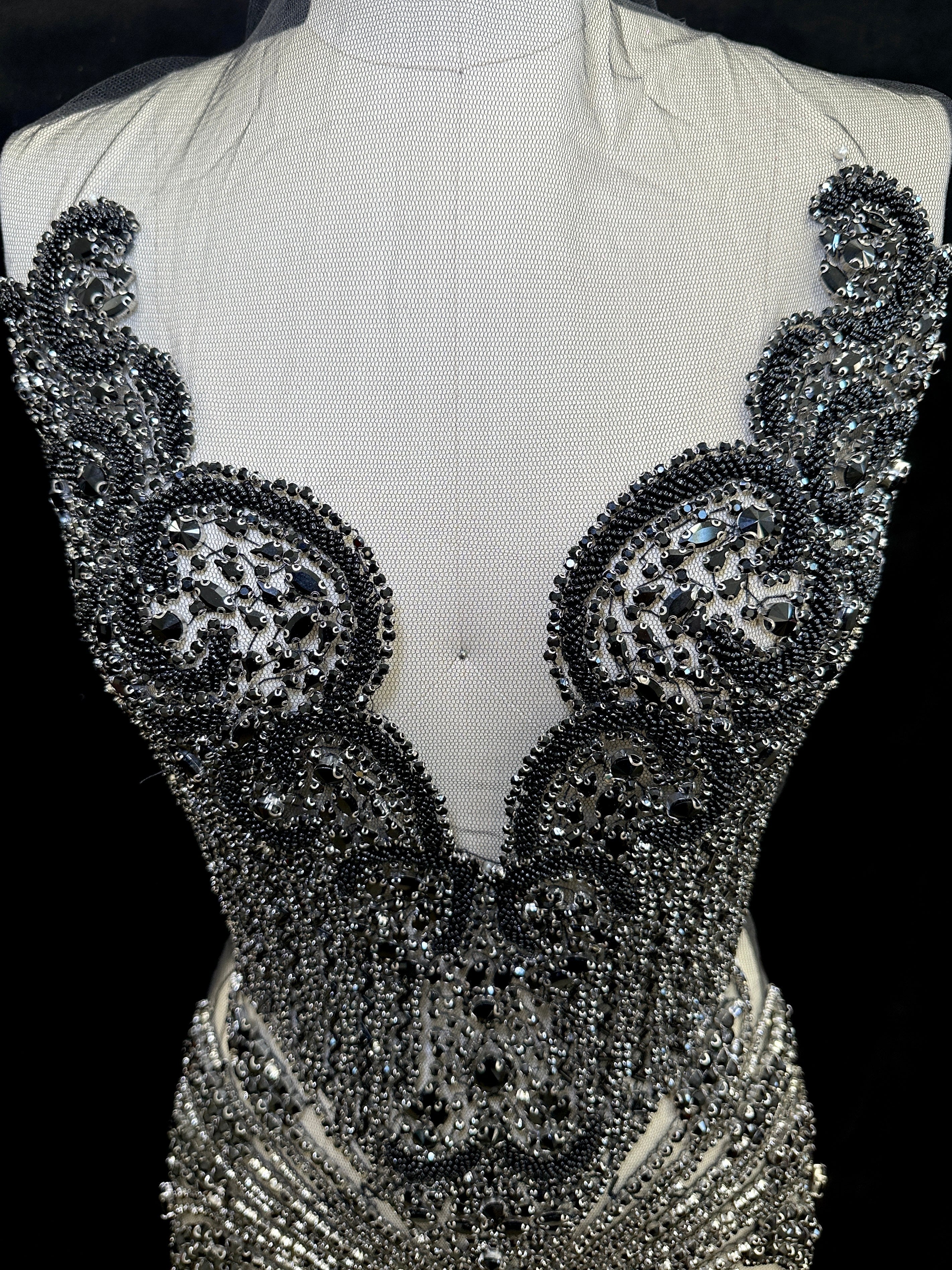 Carla Black Rhinestones Bodice Applique - Image 7