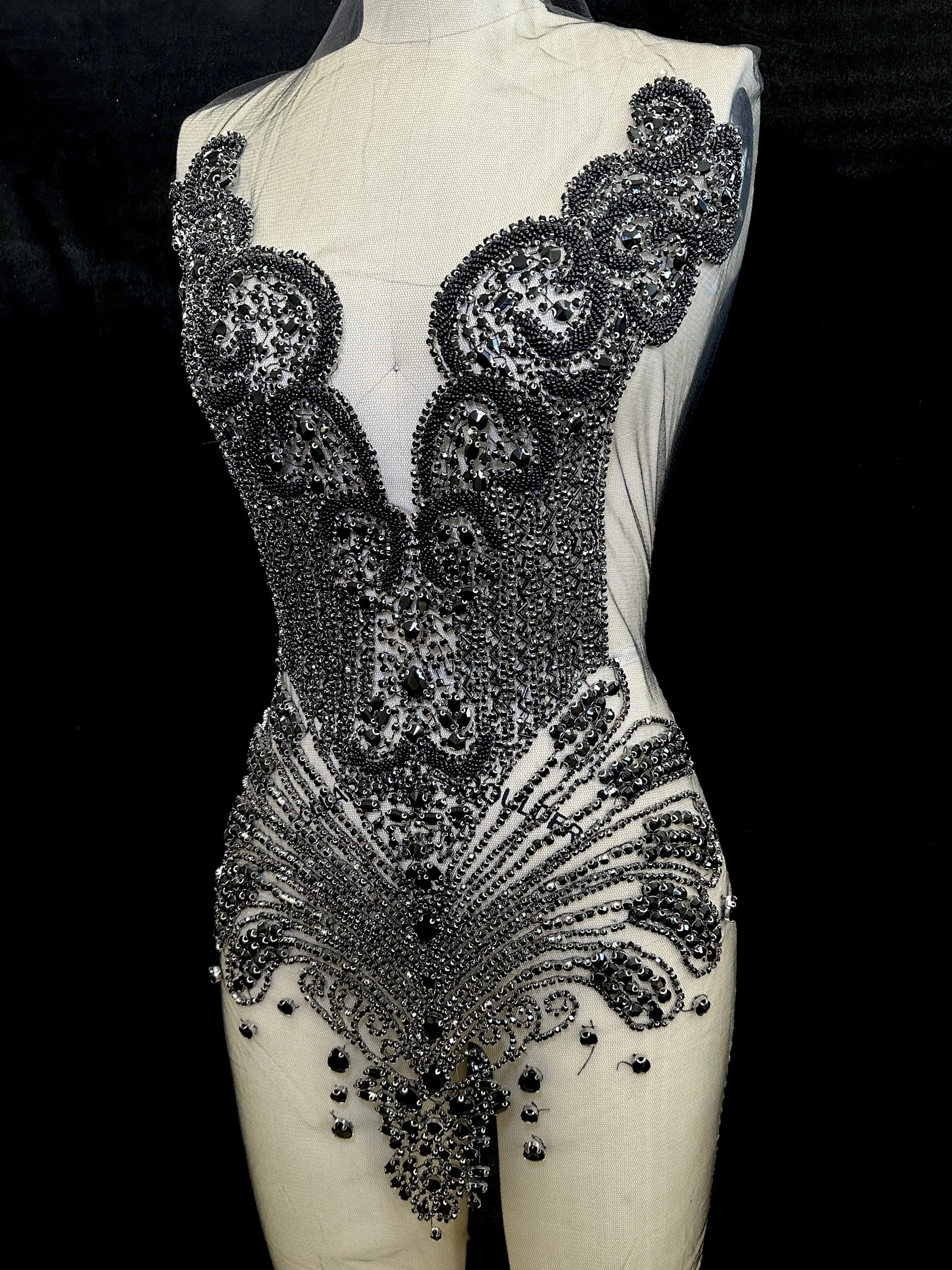 Carla Black Rhinestones Bodice Applique - Image 9