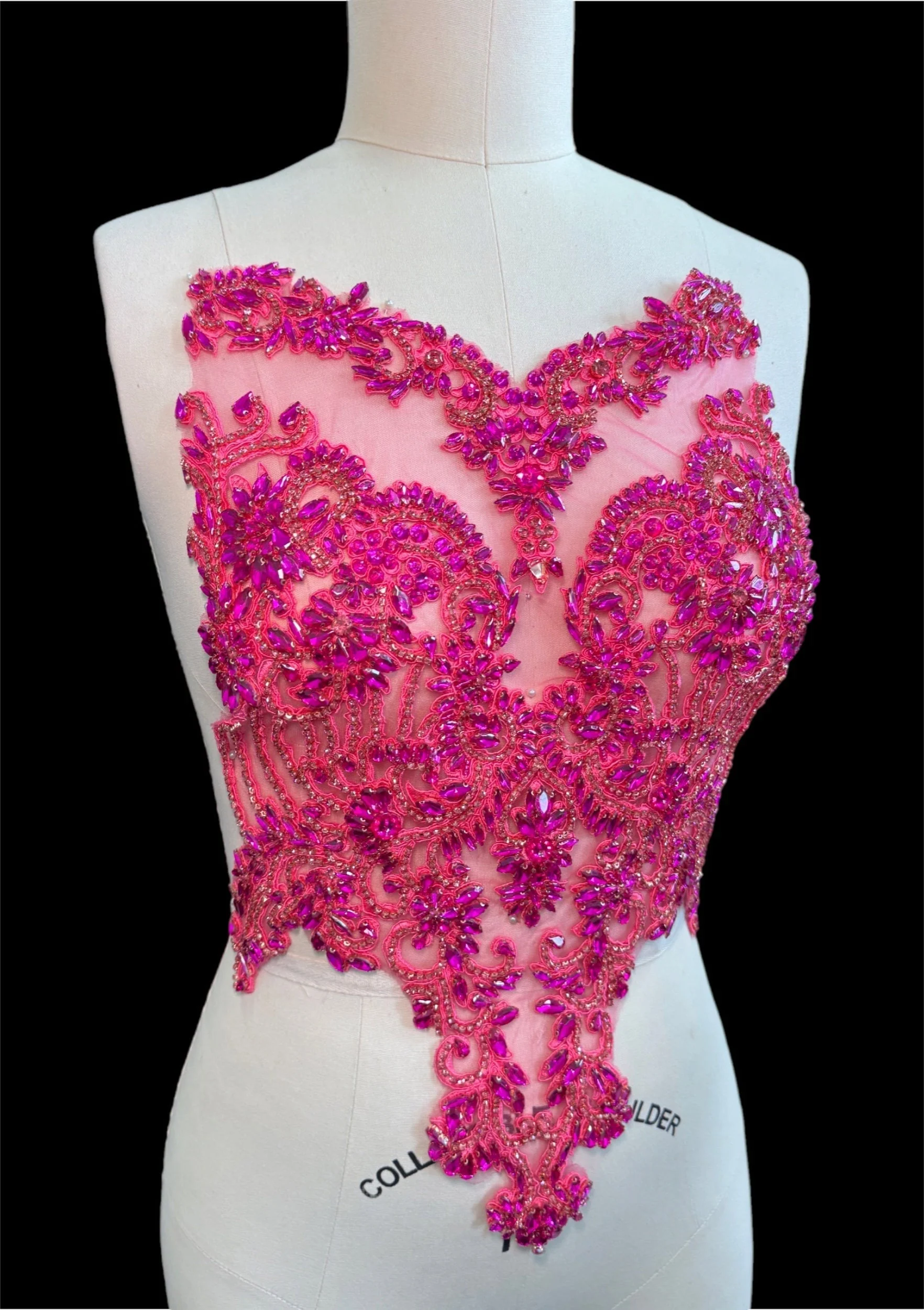 Alex Fuchsia Rhinestones Bodice Applique - Image 2