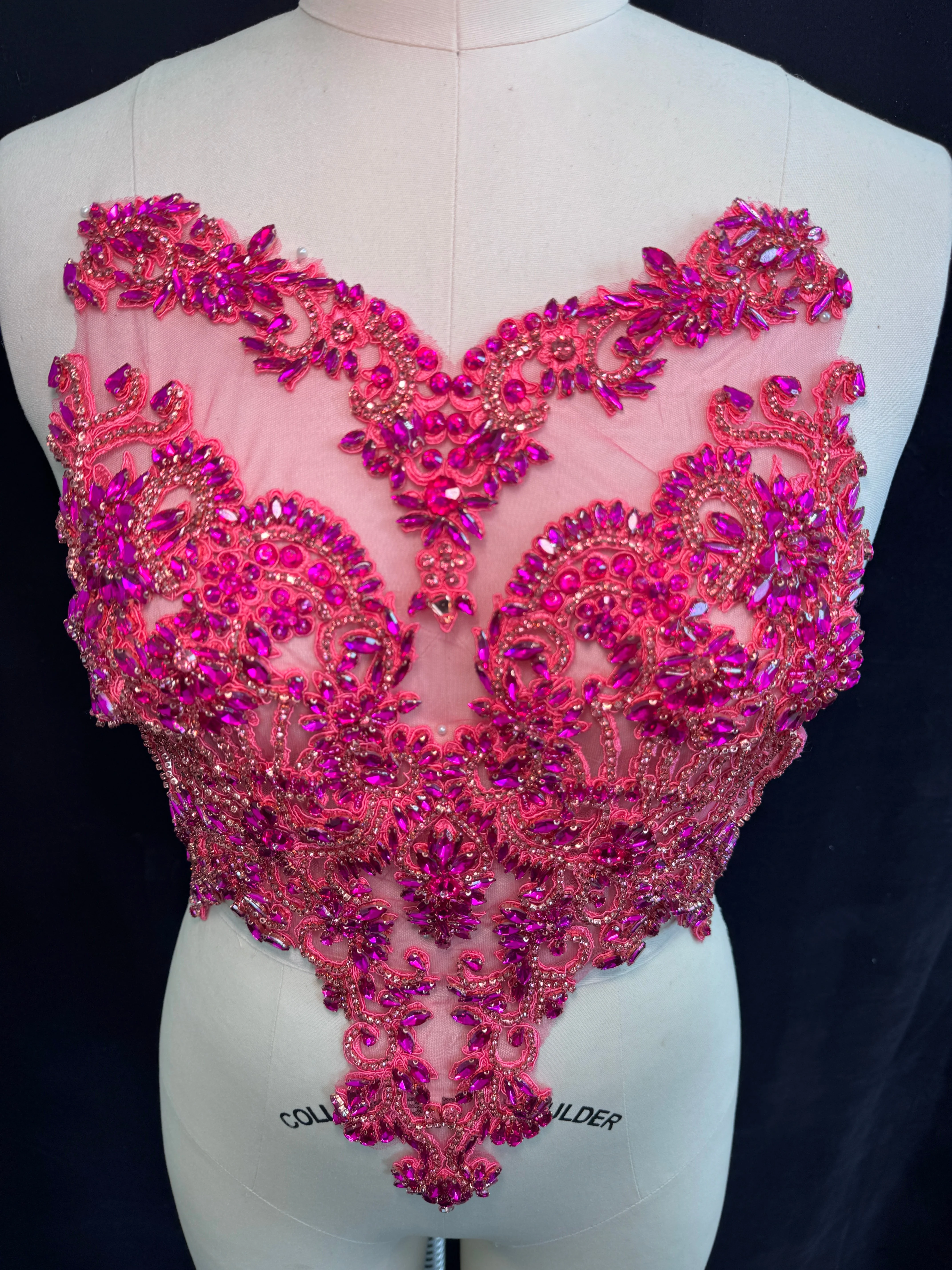 Alex Fuchsia Rhinestones Bodice Applique - Image 4