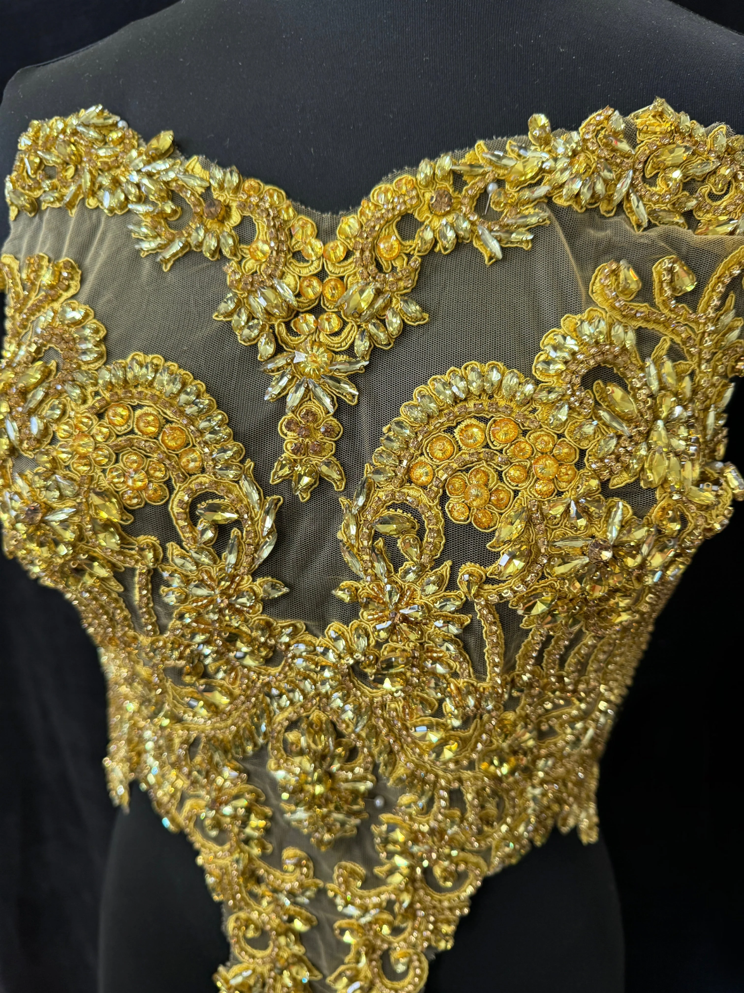 Alex Gold Rhinestones Bodice Applique - Image 3