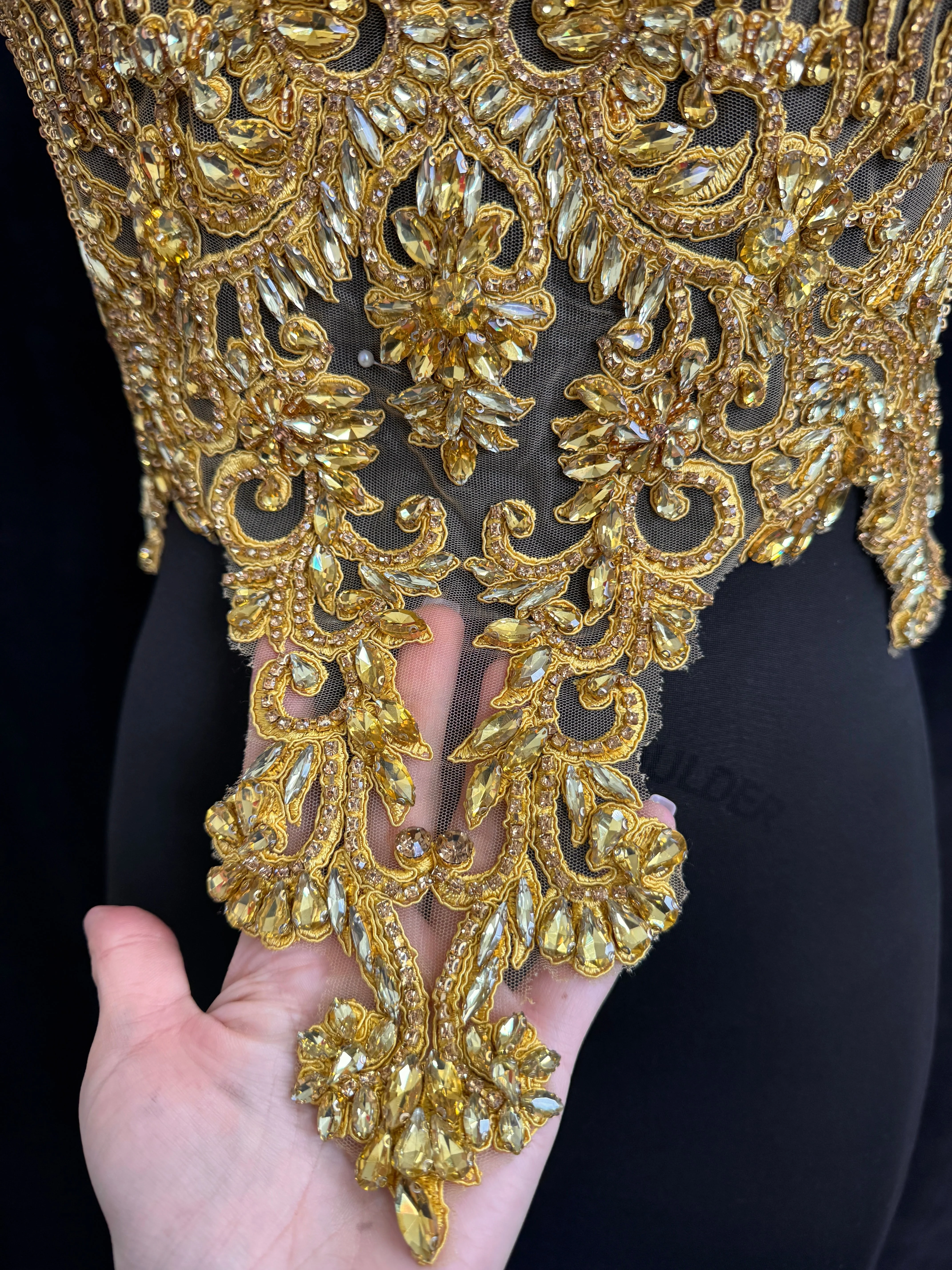 Alex Gold Rhinestones Bodice Applique - Image 4