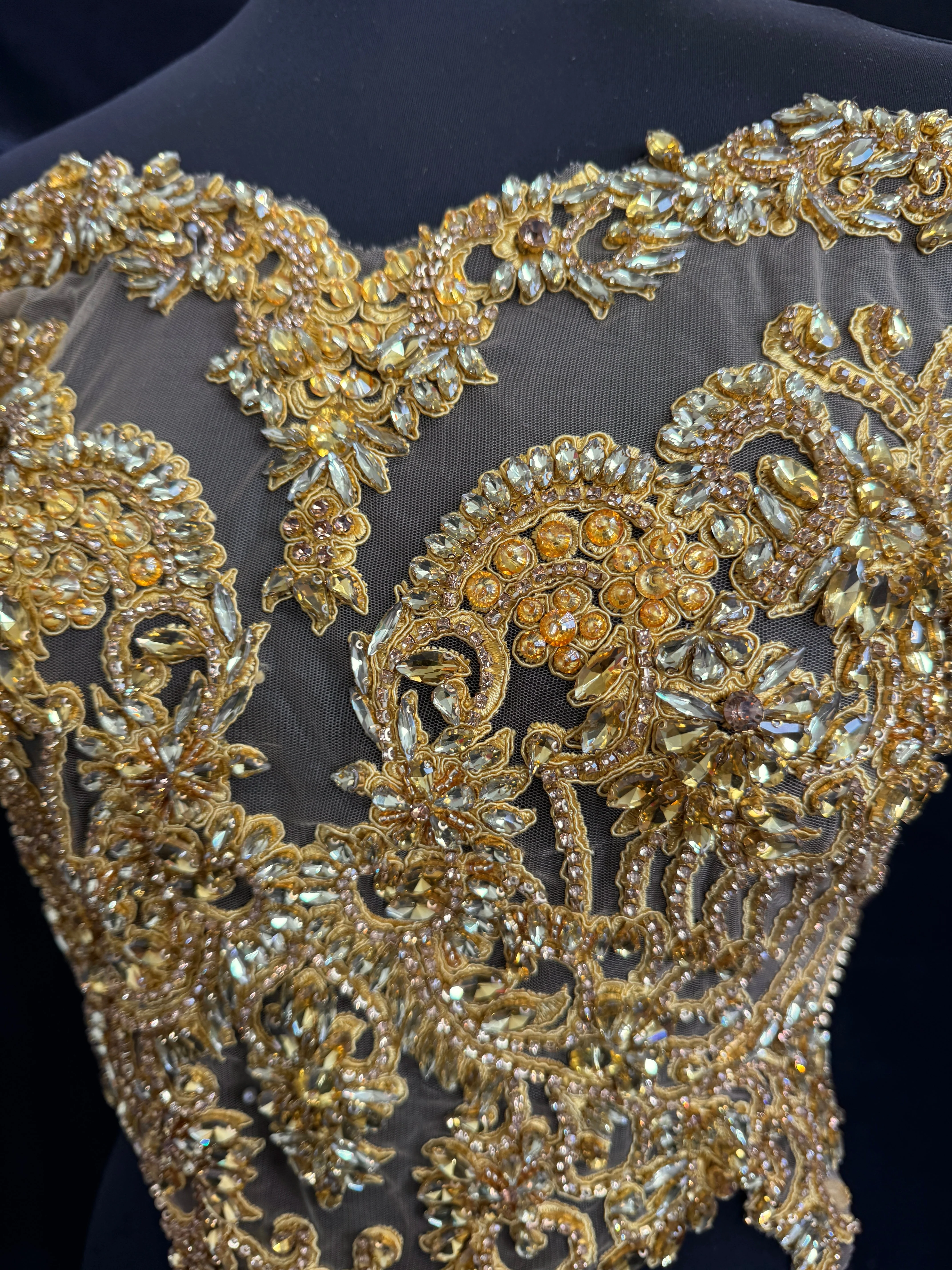 Alex Gold Rhinestones Bodice Applique - Image 5