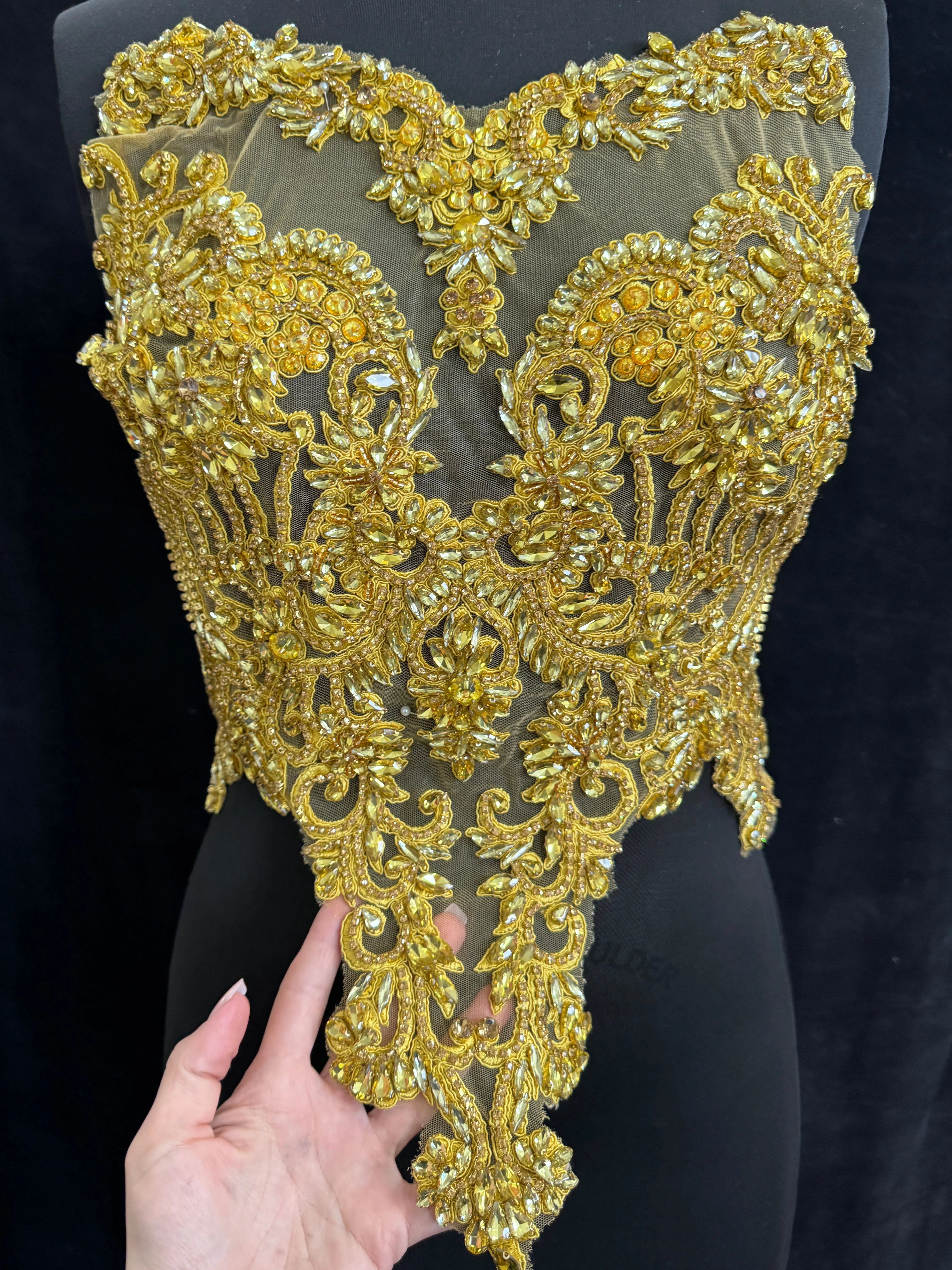 Alex Gold Rhinestones Bodice Applique - Image 6