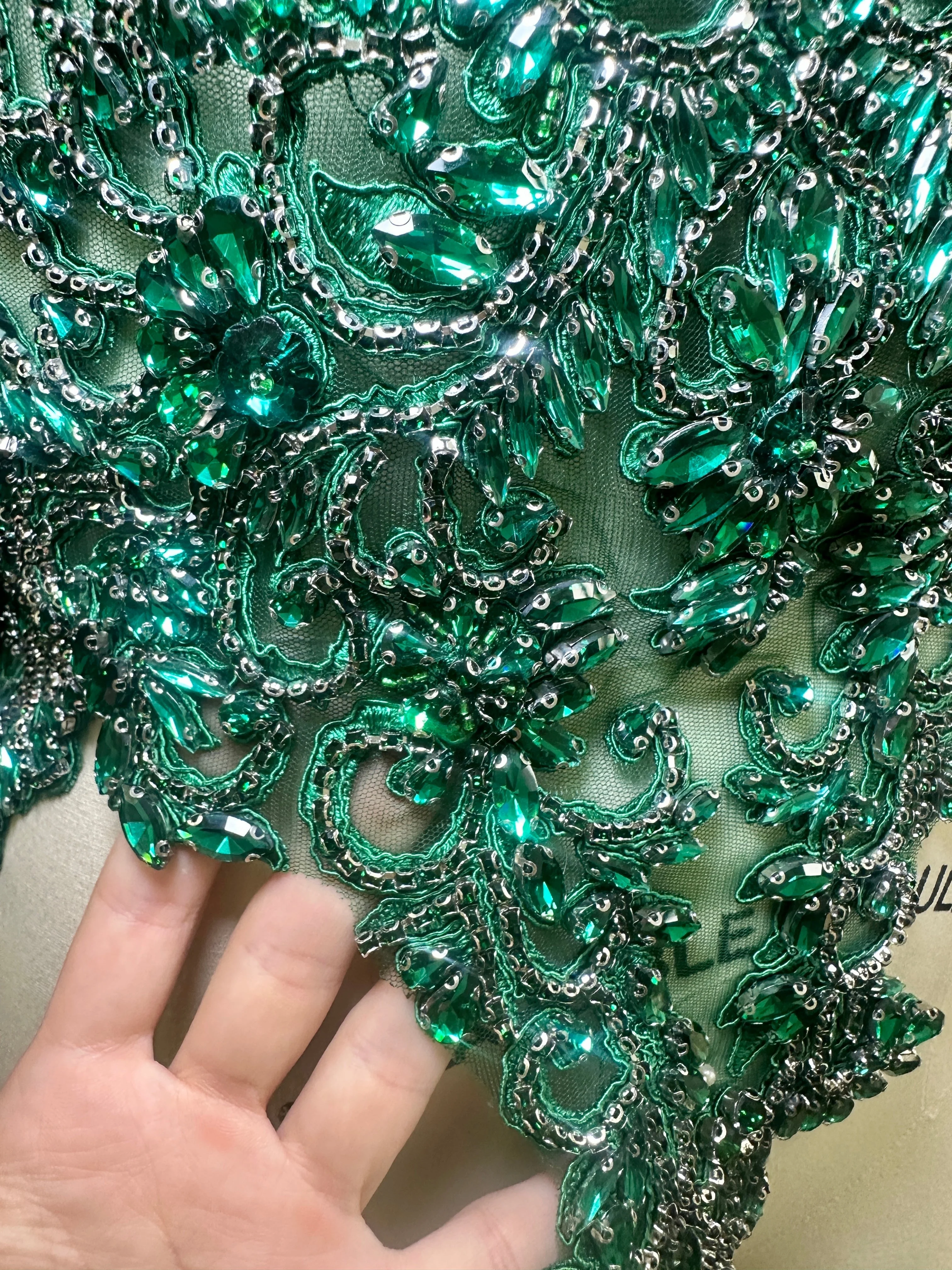 Alex Green Rhinestones Bodice - Image 3