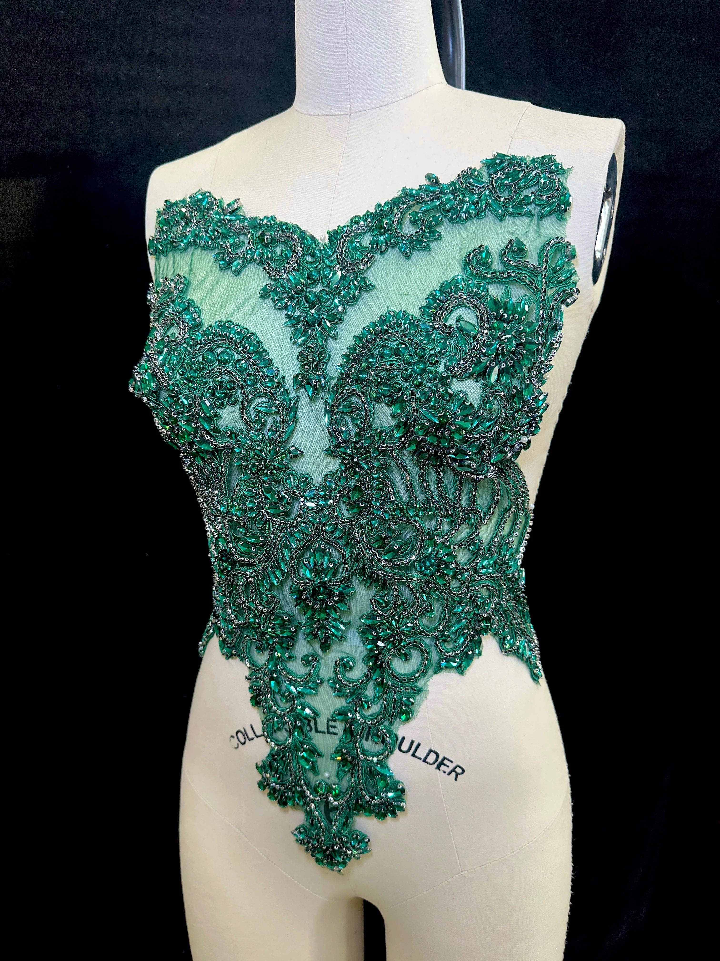 Alex Green Rhinestones Bodice - Image 4