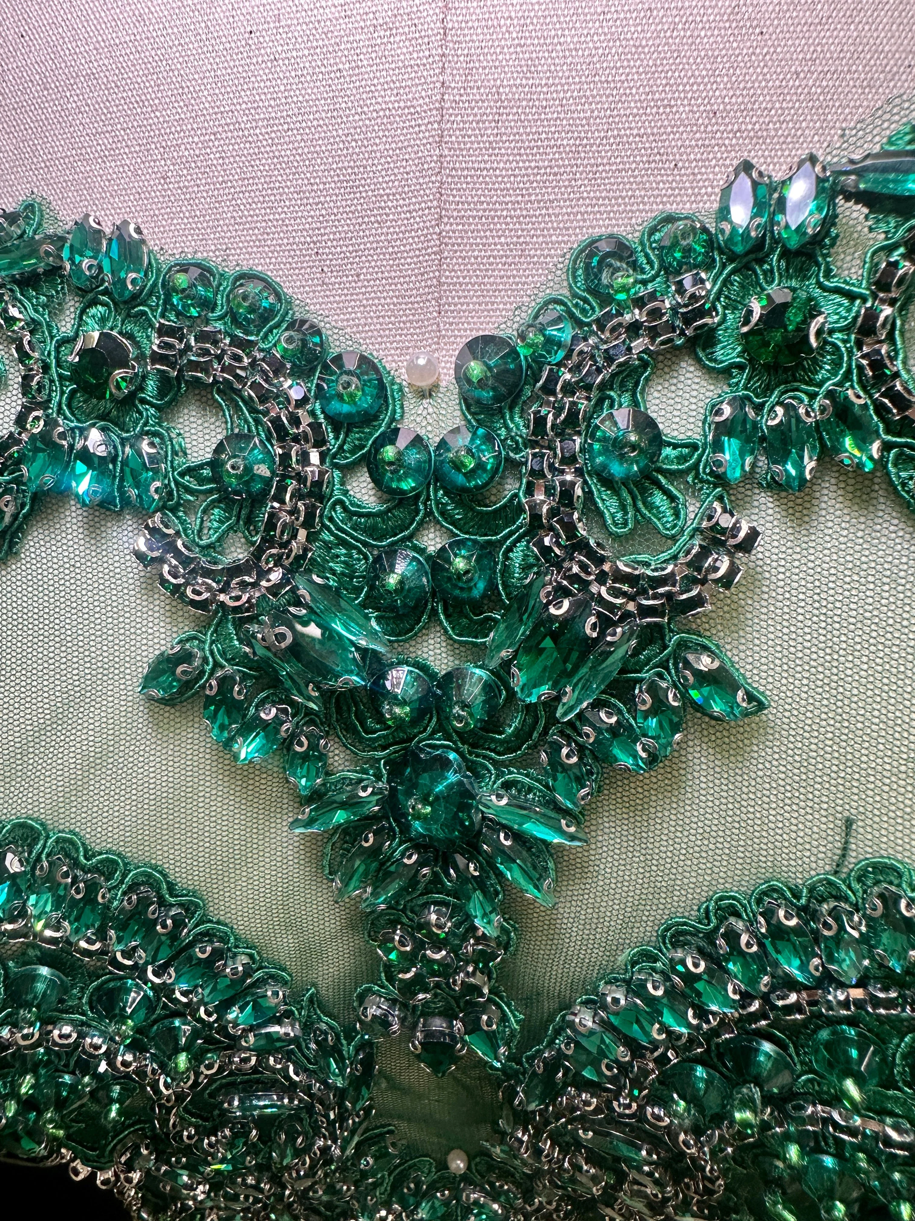 Alex Green Rhinestones Bodice - Image 5