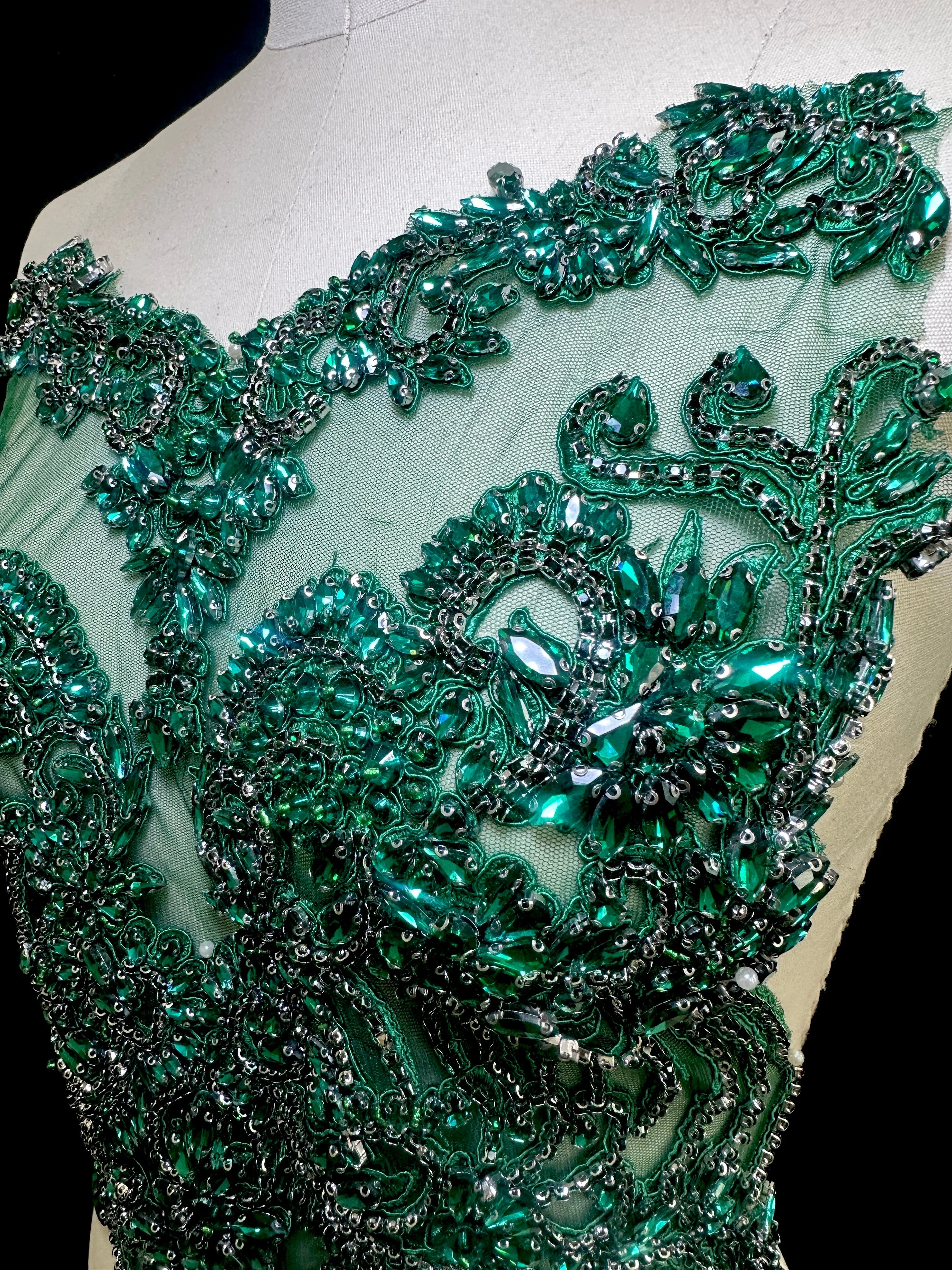 Alex Green Rhinestones Bodice - Image 6
