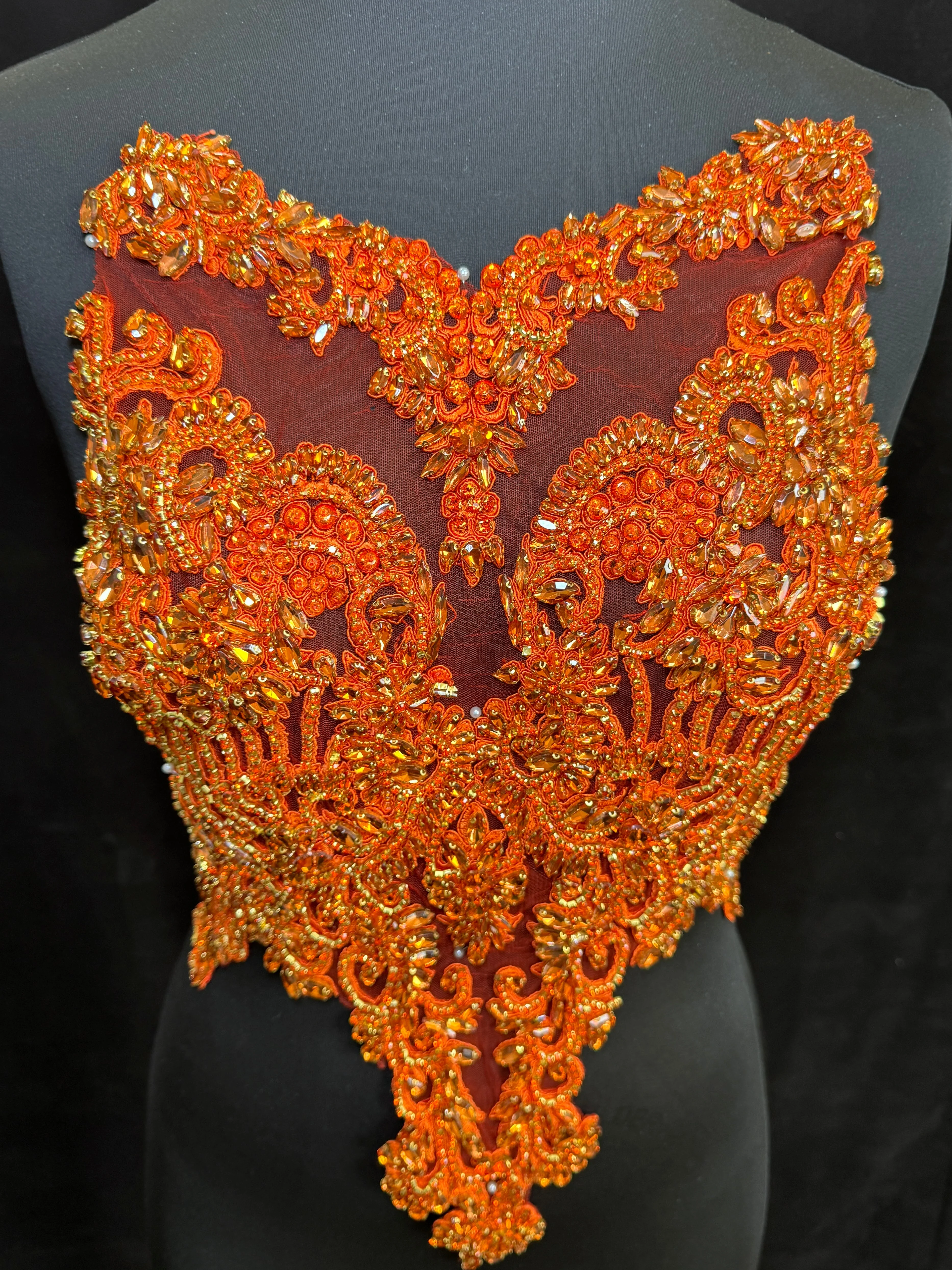 Alex Orange Rhinestones Bodice - Image 2