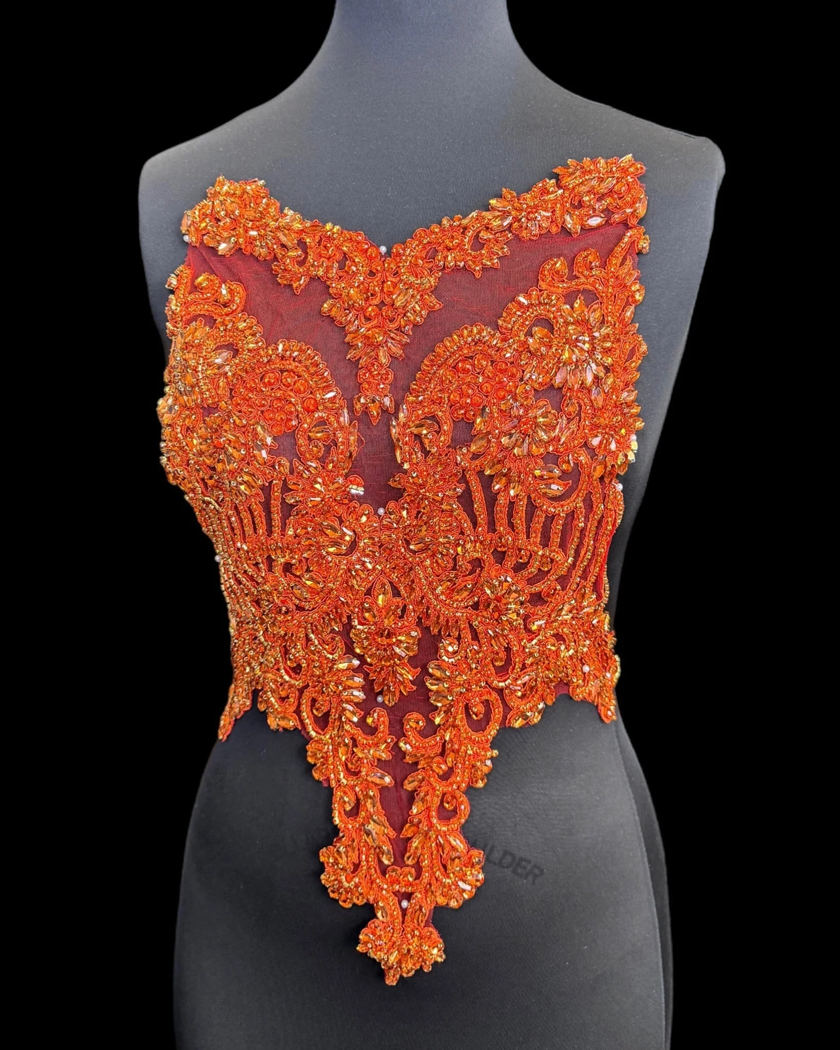 Alex Orange Rhinestones Bodice - Image 3