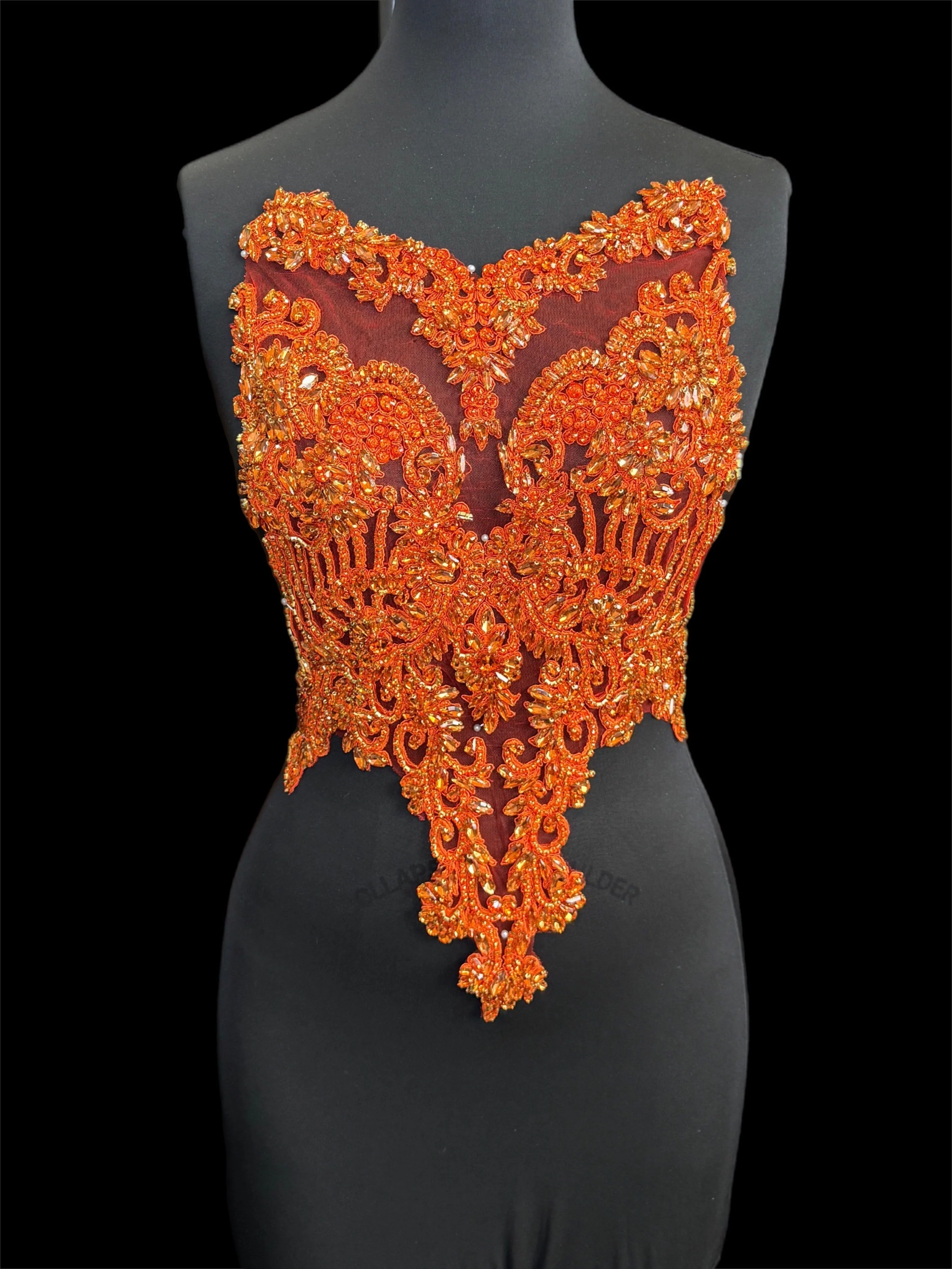 Alex Orange Rhinestones Bodice - Image 4