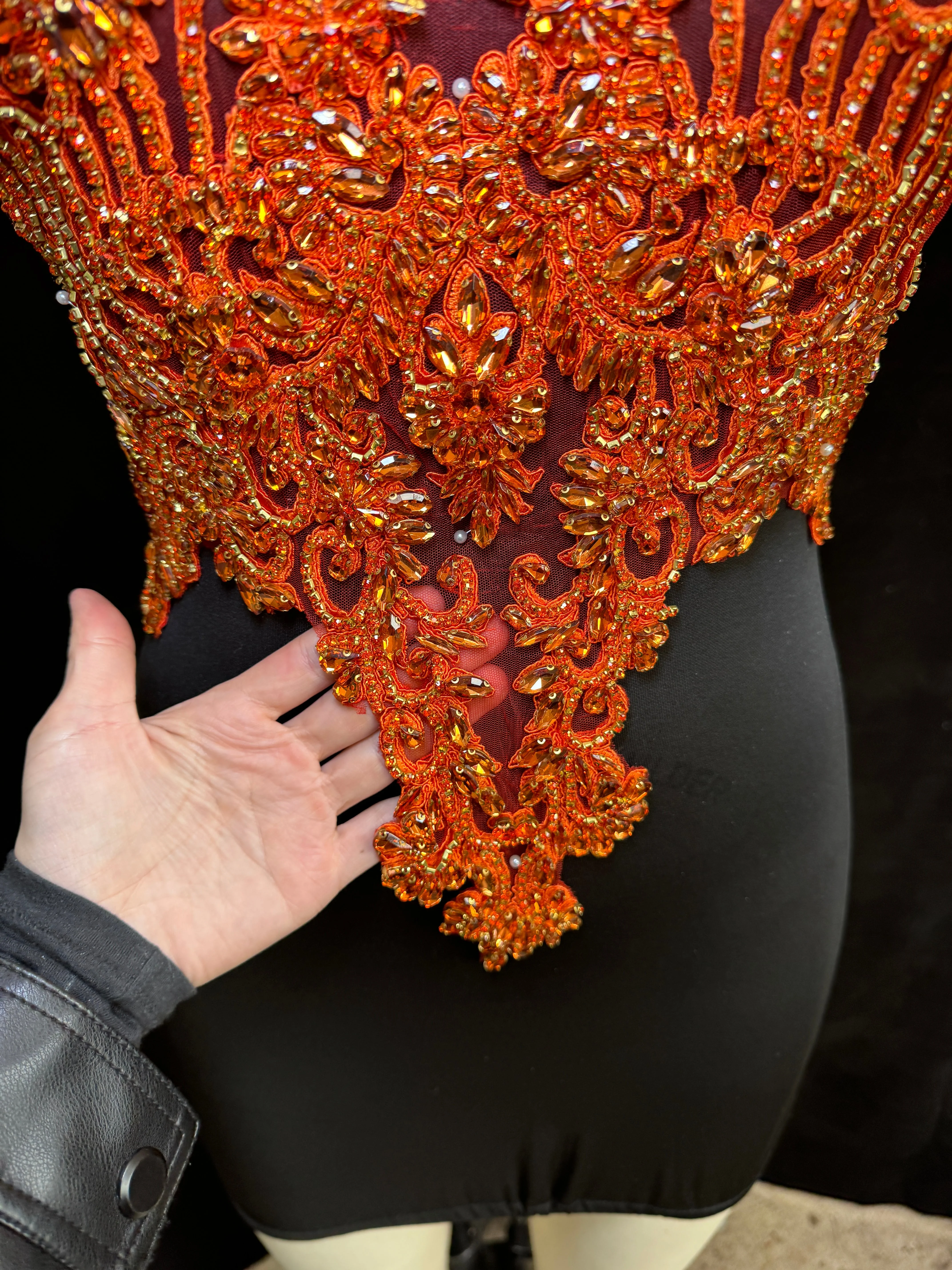 Alex Orange Rhinestones Bodice - Image 5