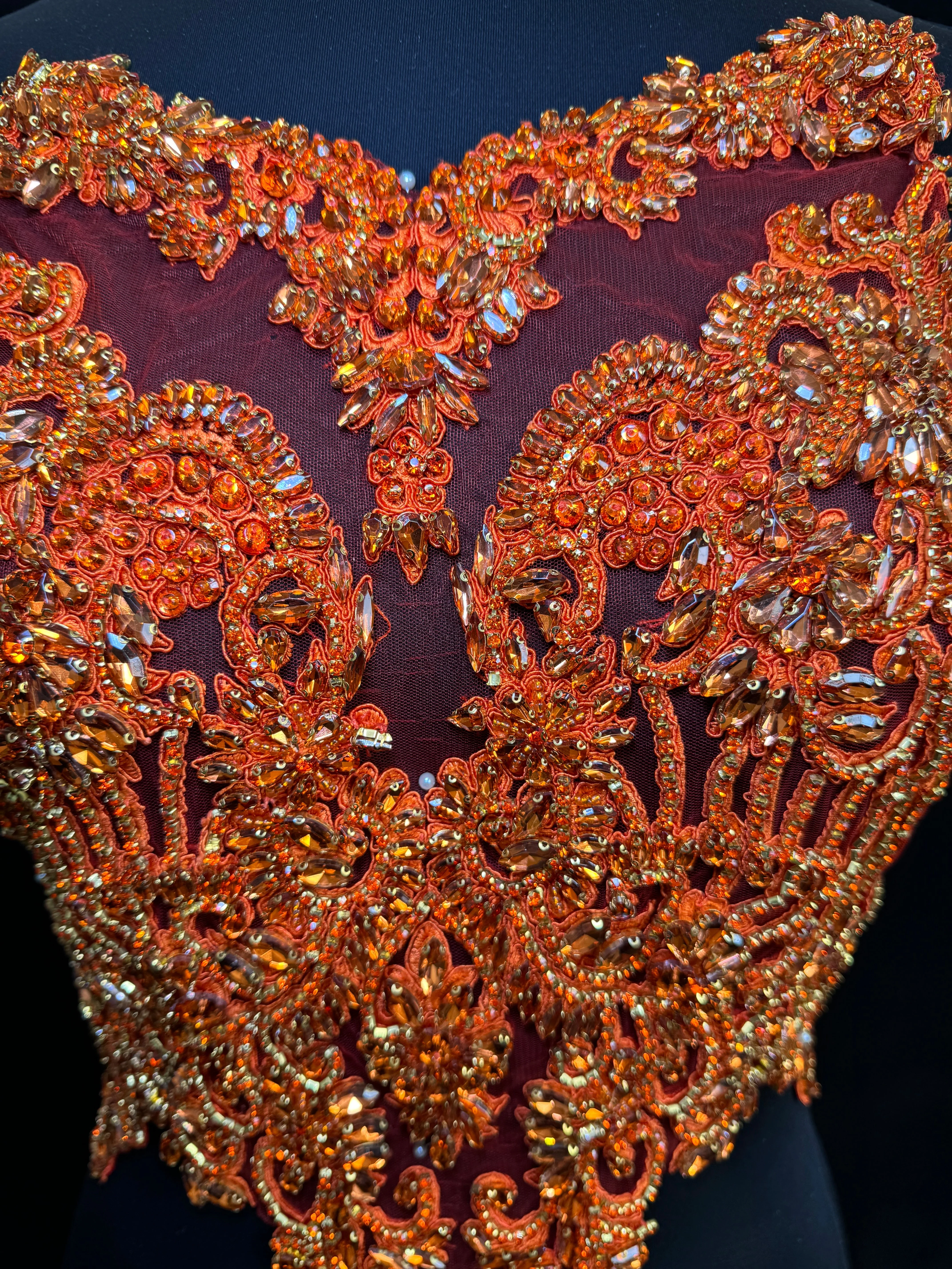 Alex Orange Rhinestones Bodice - Image 6