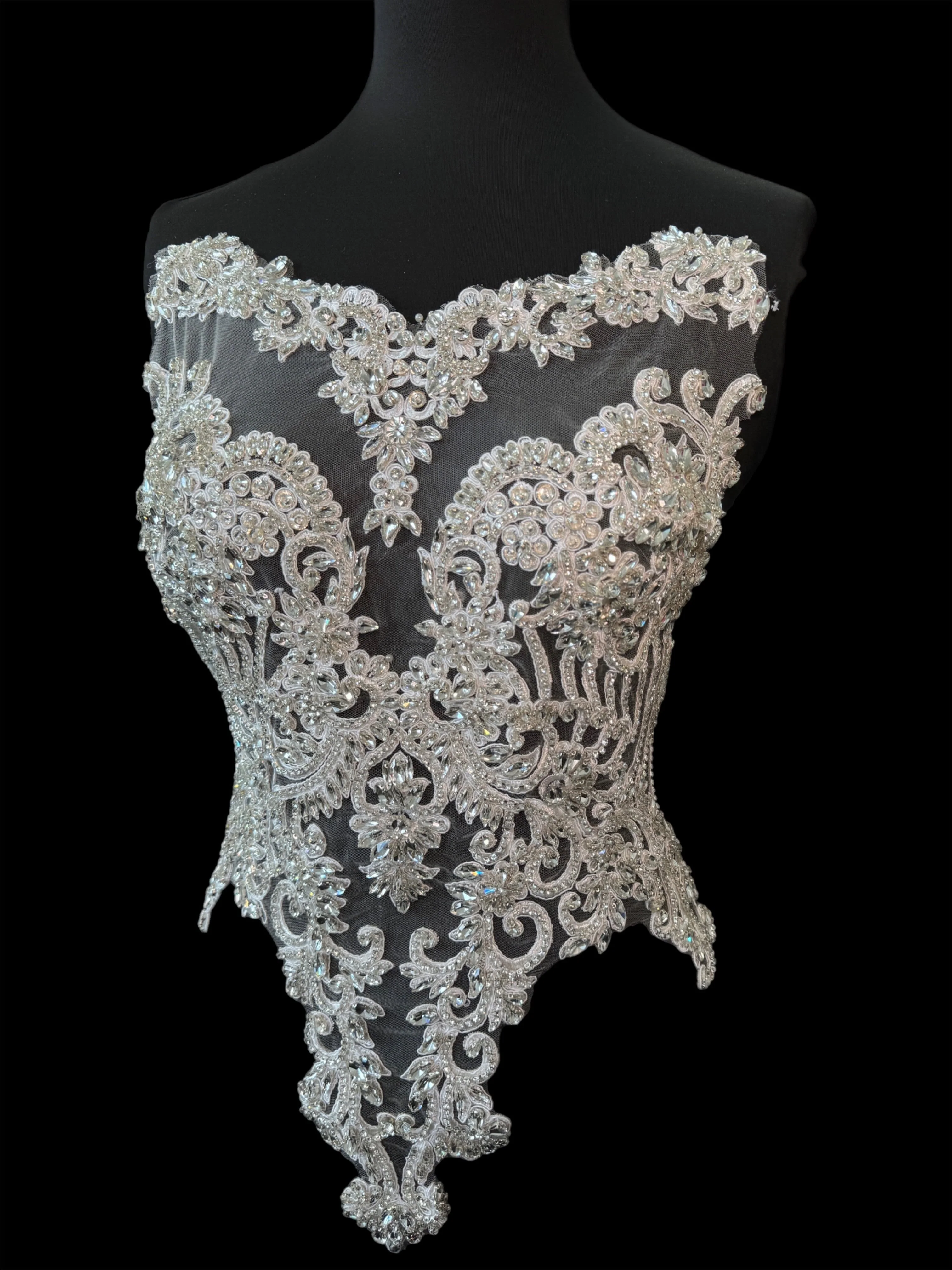 Alex Silver Rhinestones Bodice Applique