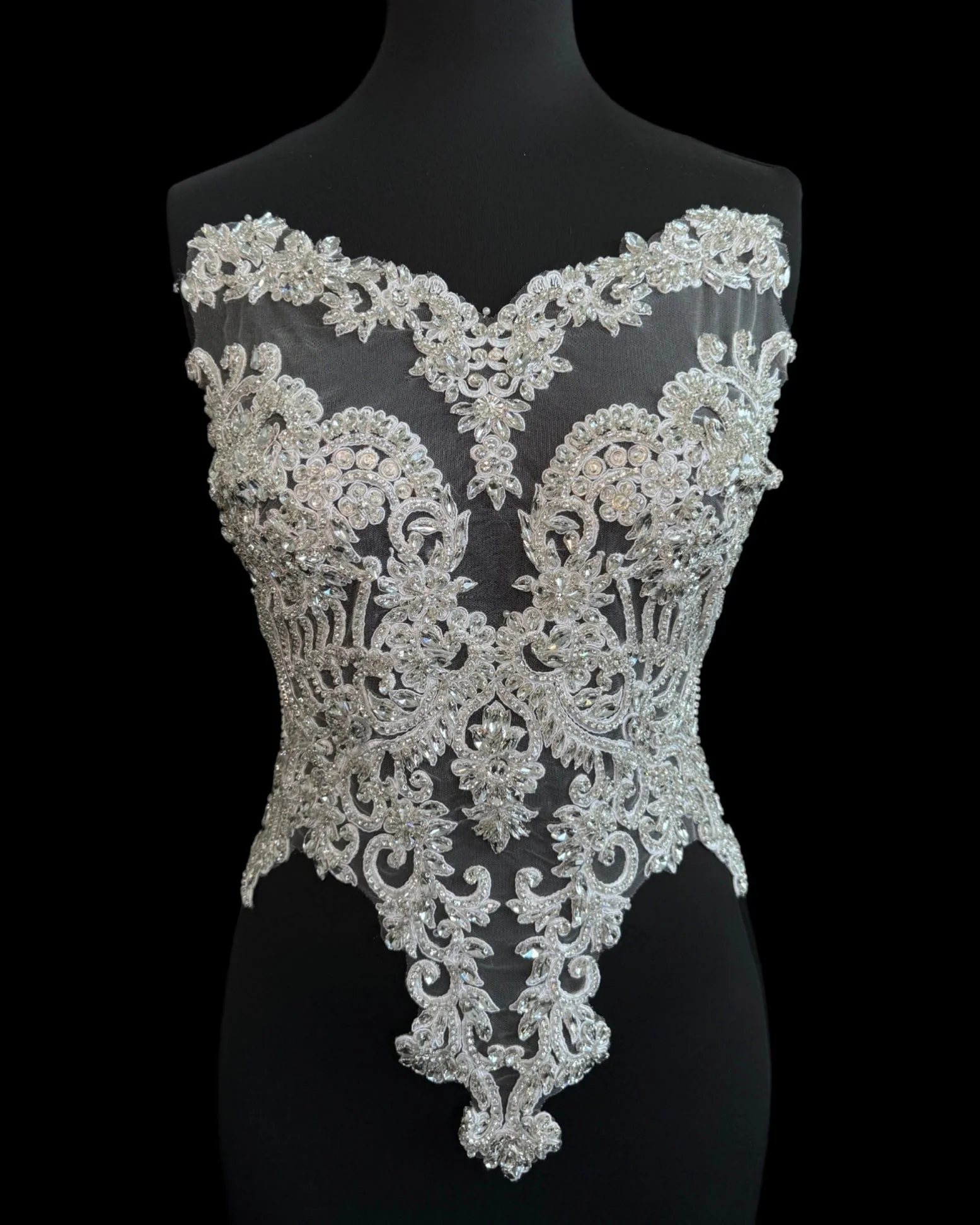 Alex Silver Rhinestones Bodice Applique - Image 2