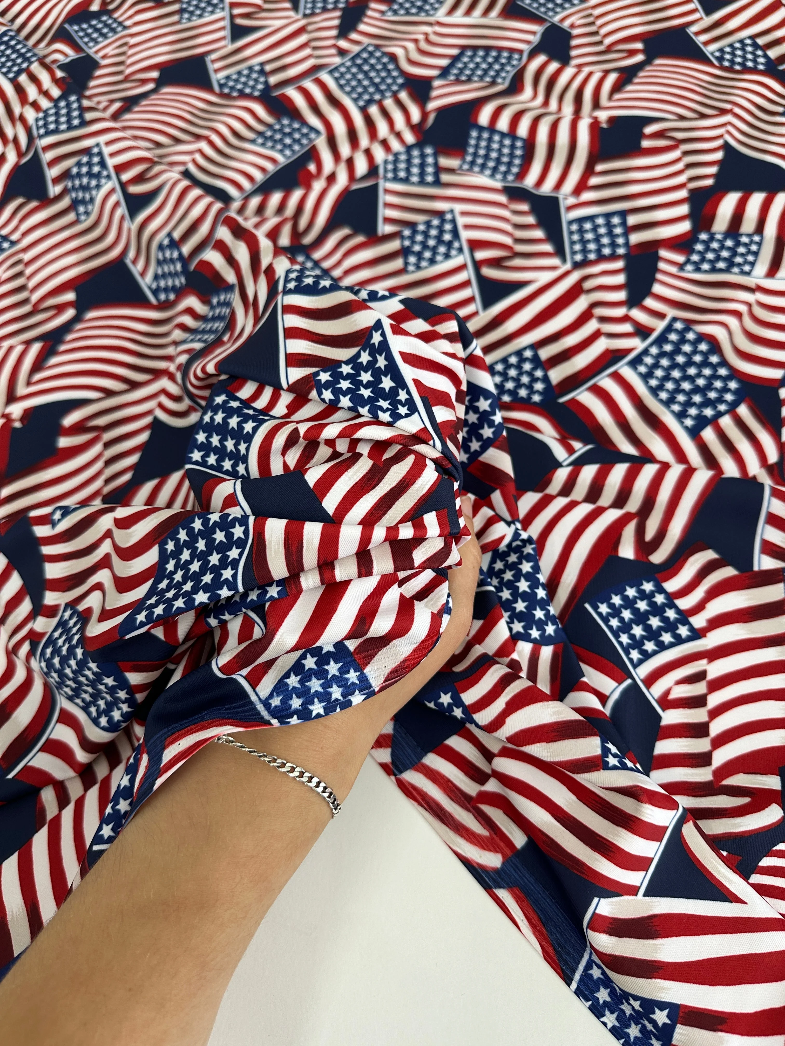 American Flag Print Nylon Spandex - Image 5