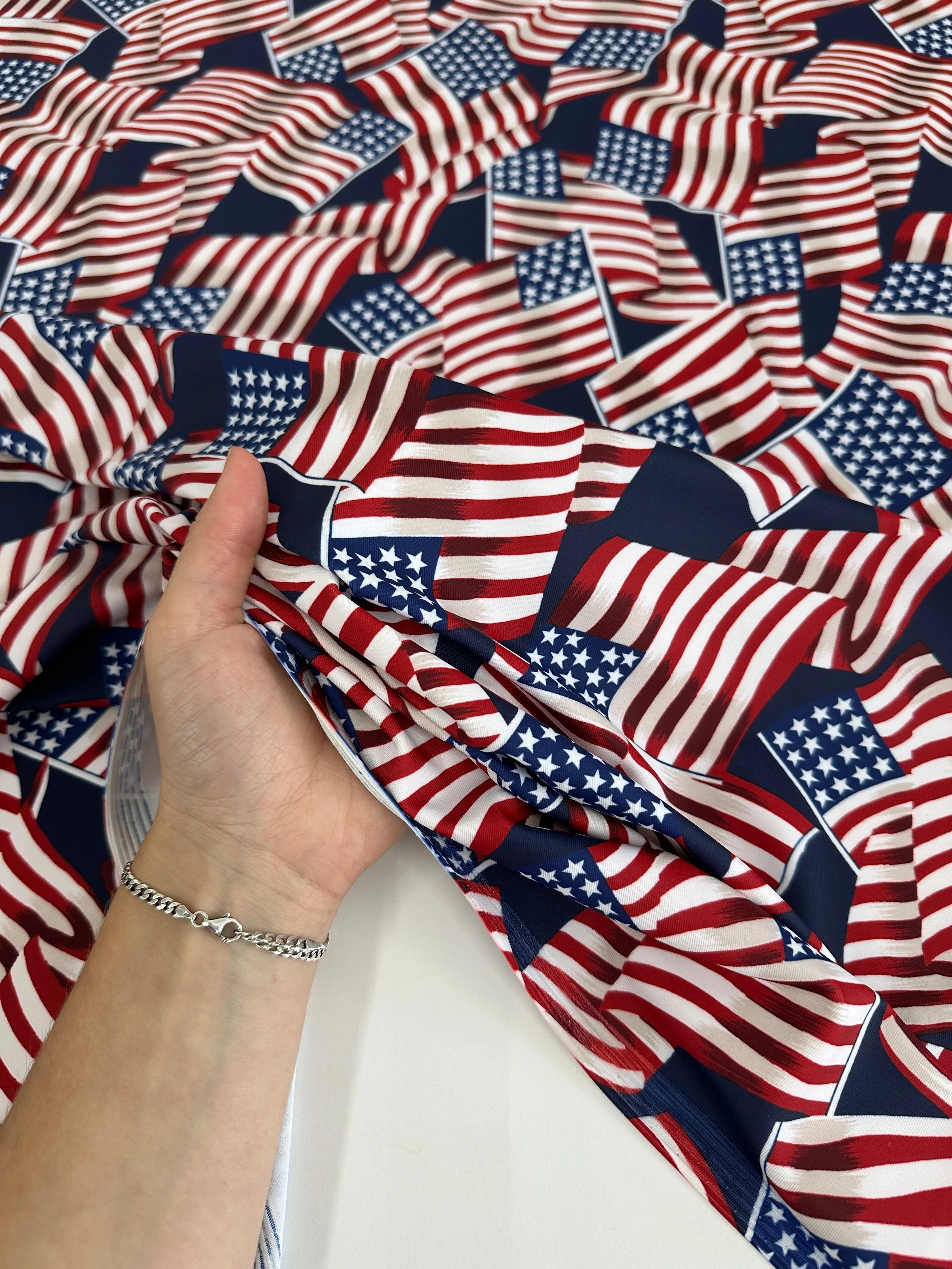 American Flag Print Nylon Spandex - Image 6
