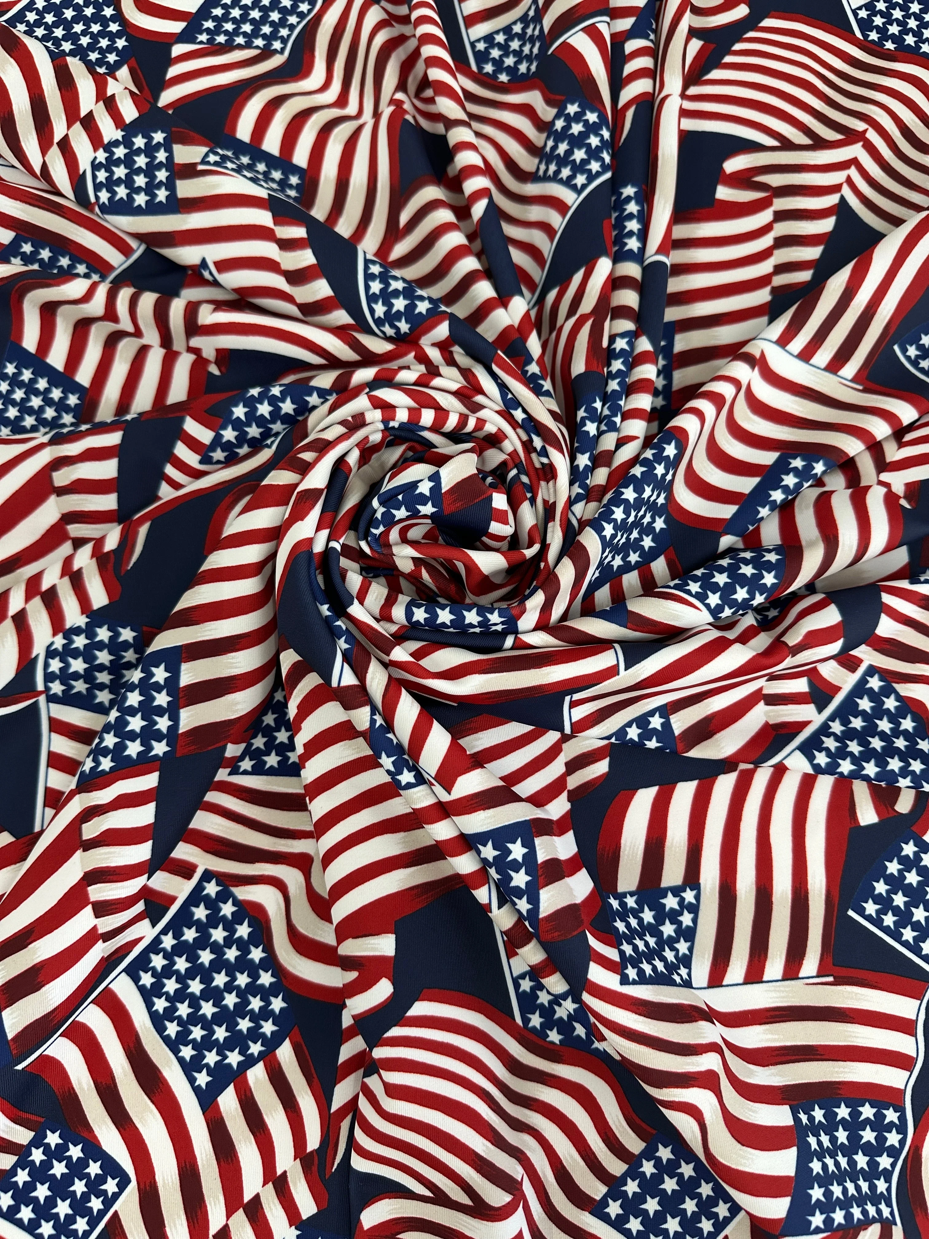American Flag Print Nylon Spandex - Image 7