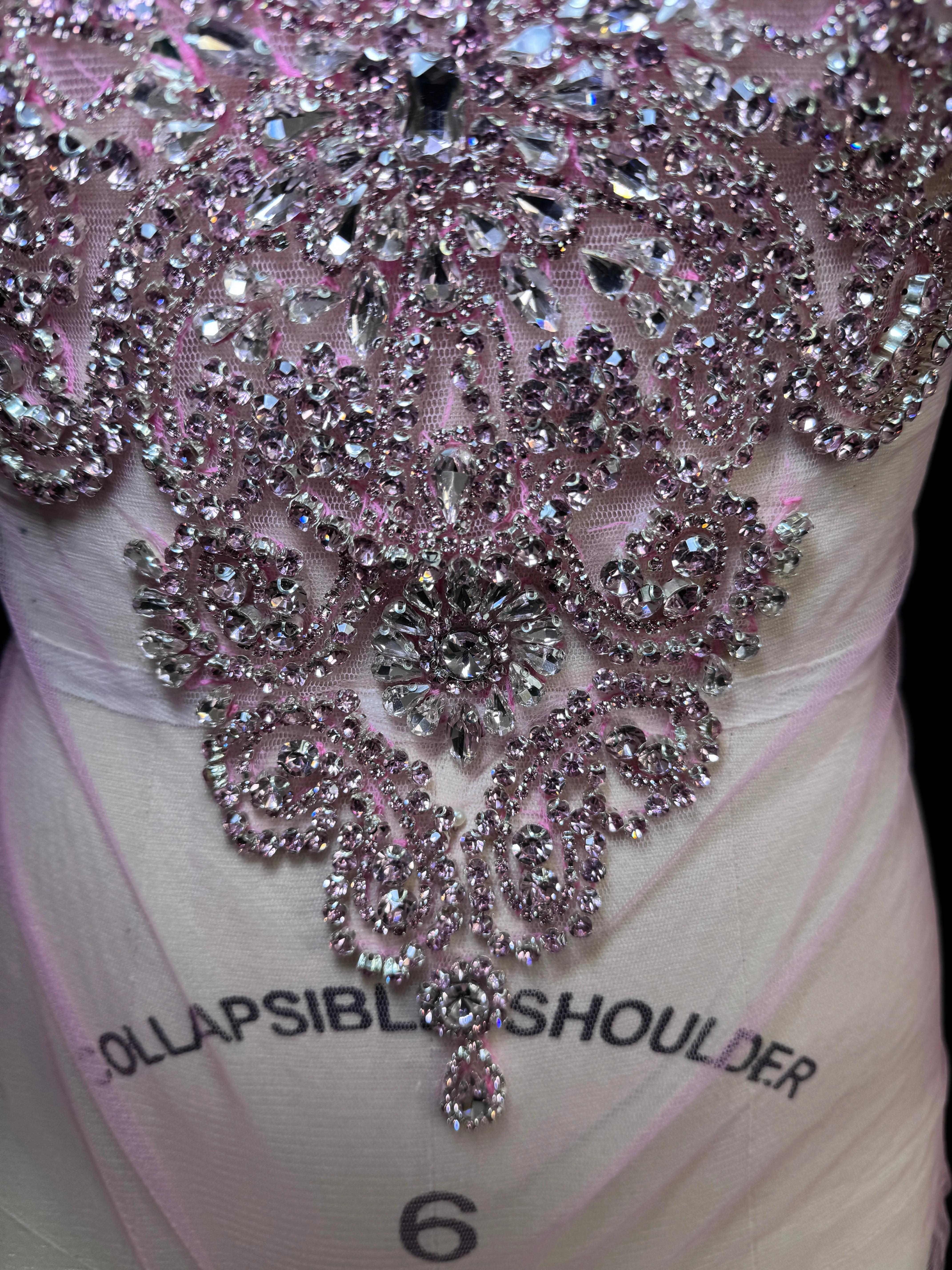 Amy Baby Pink Rhinestones Bodice Applique - Image 2