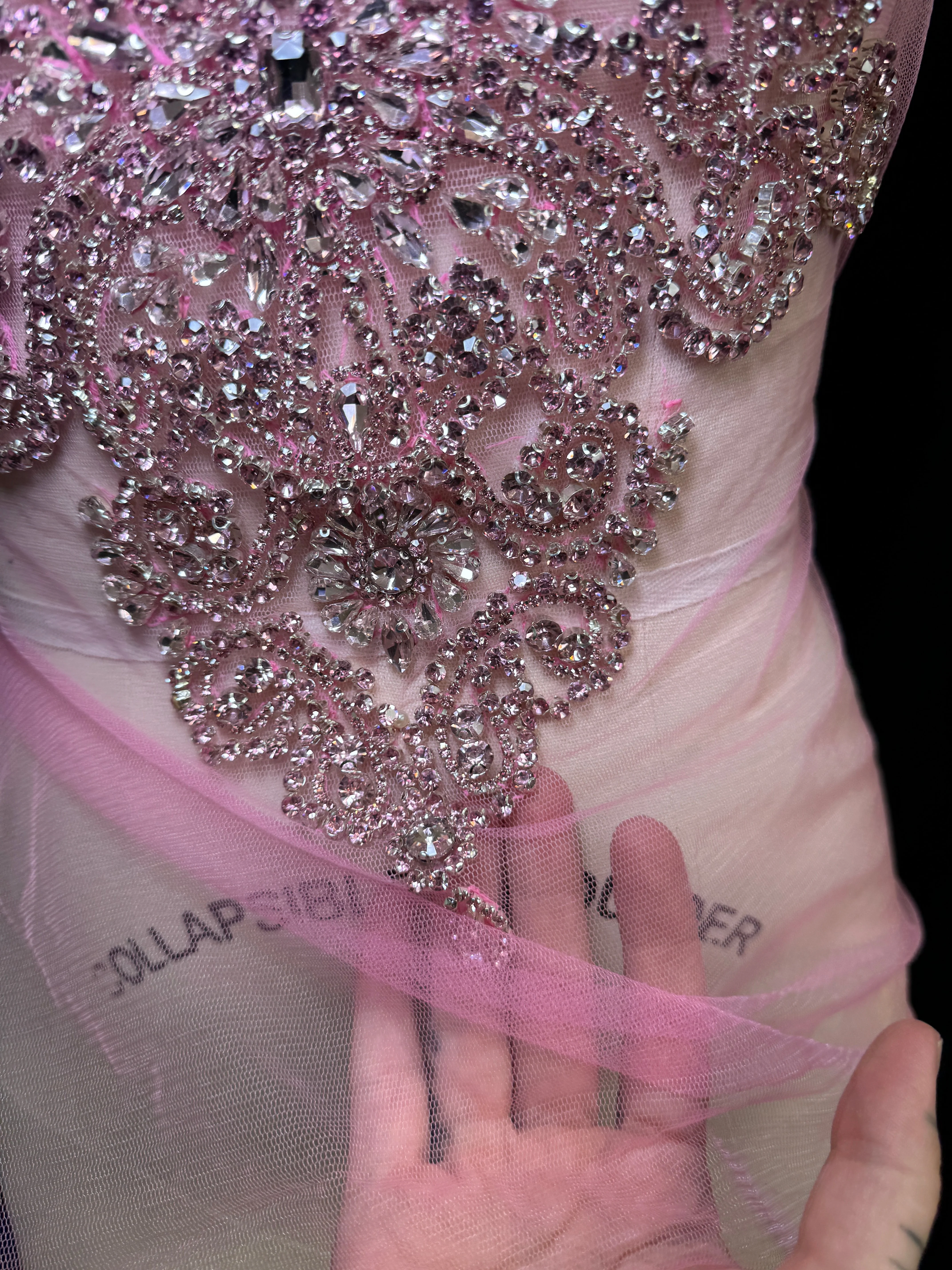 Amy Baby Pink Rhinestones Bodice Applique - Image 4