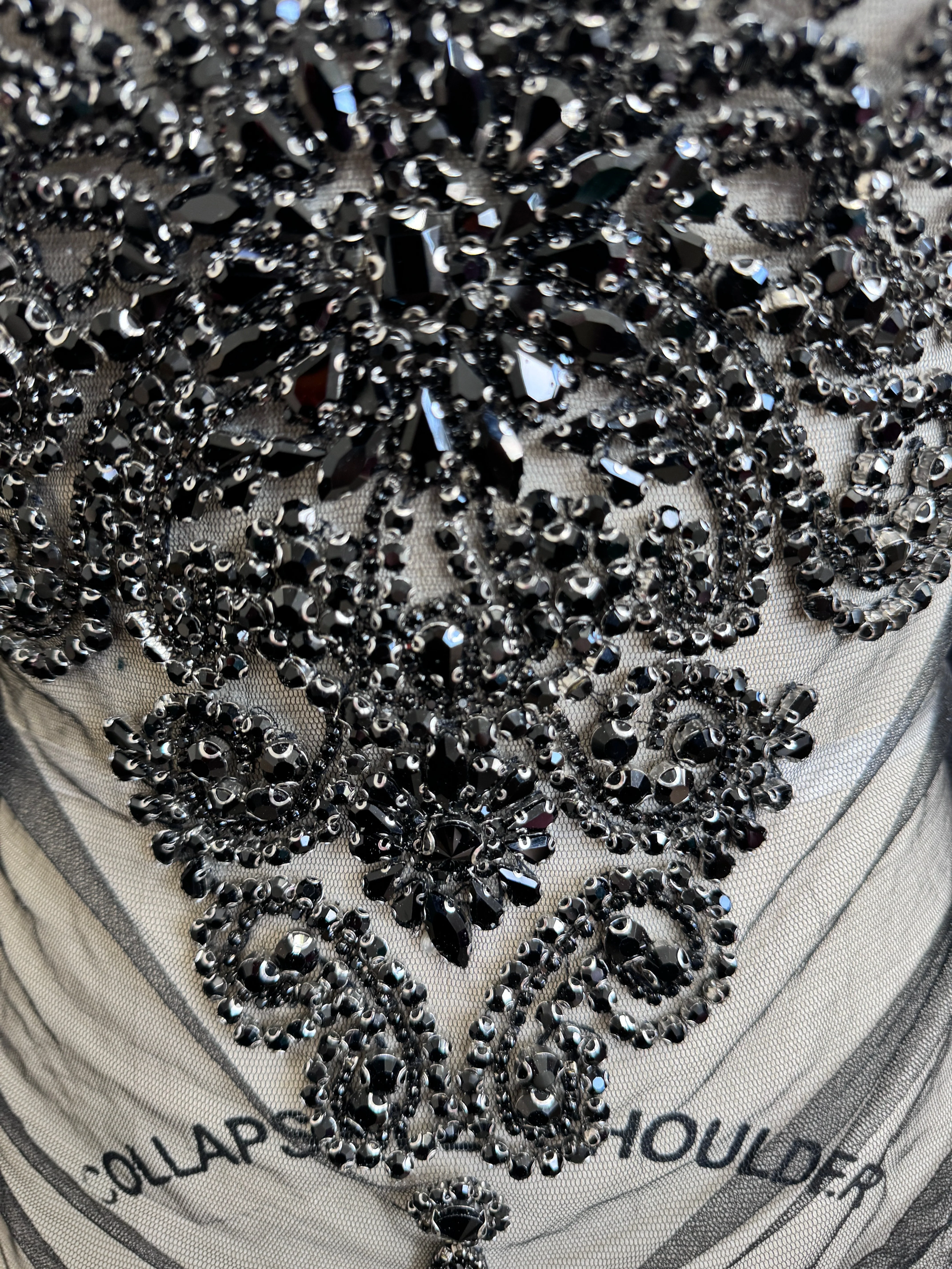 Amy Black Rhinestones Bodice Applique - Image 4