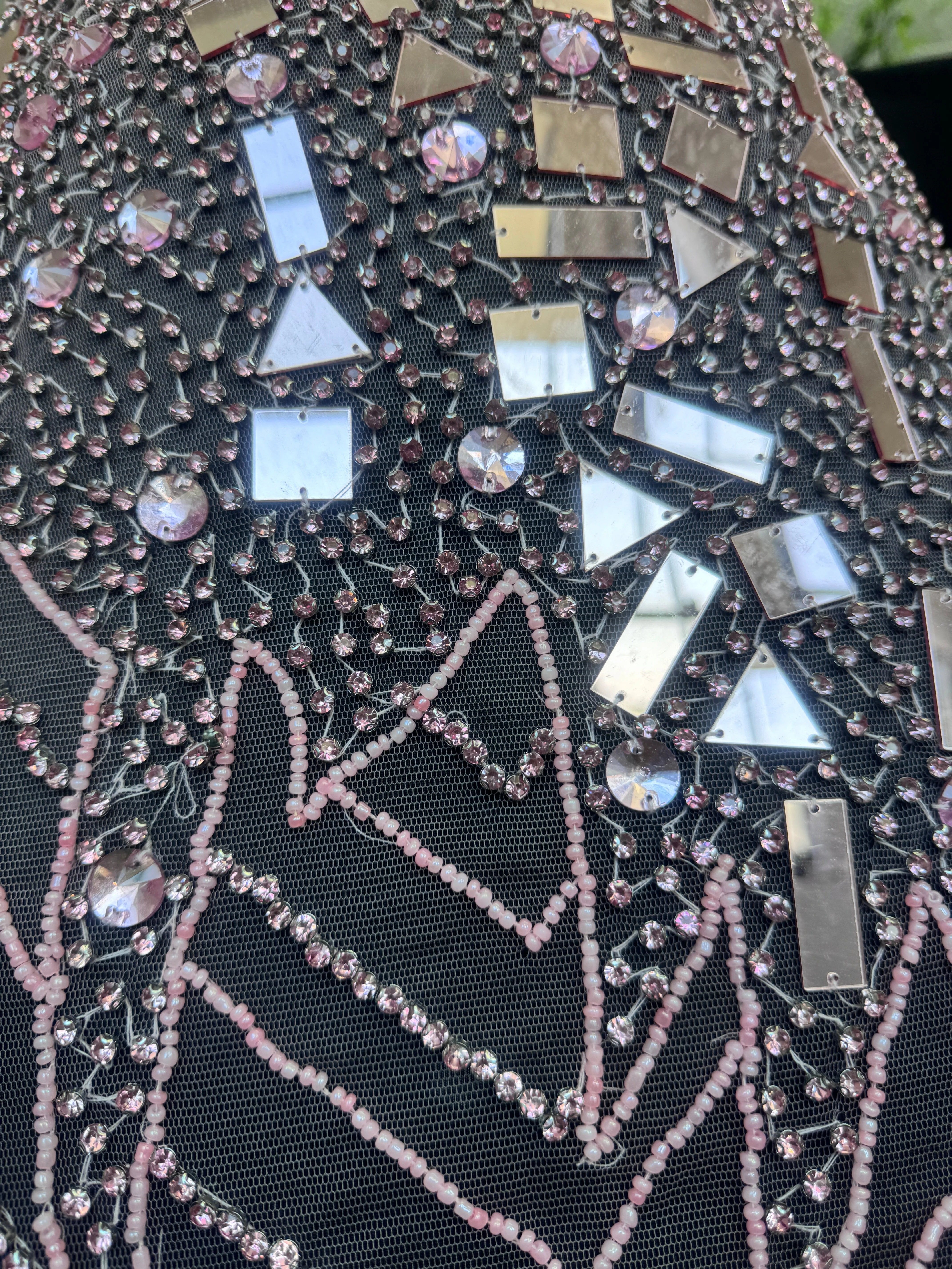 Anne Pink Rhinestone Bodice Applique - Image 3