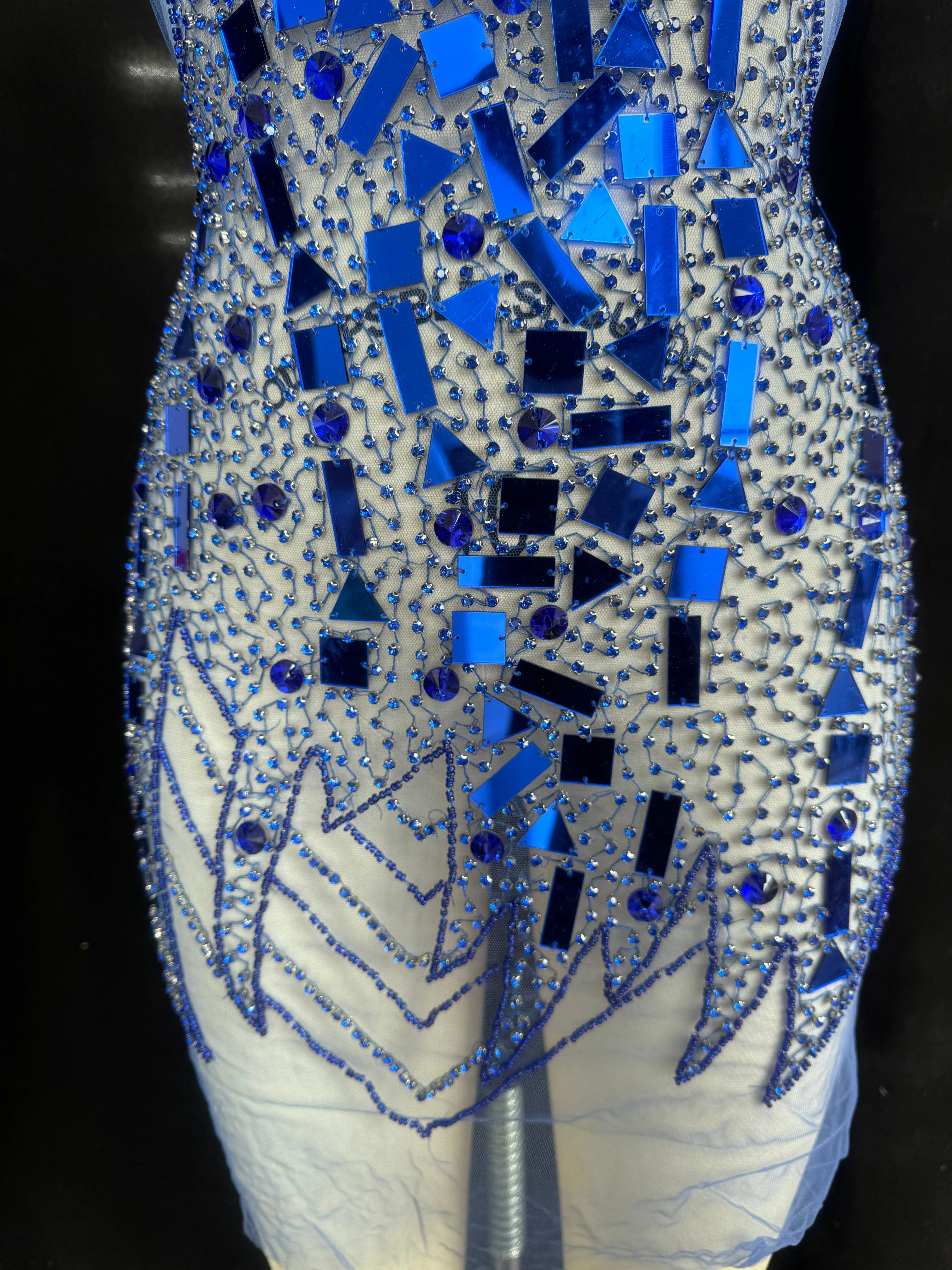 Anne Royal Blue Rhinestone Bodice Appliqué - Image 4