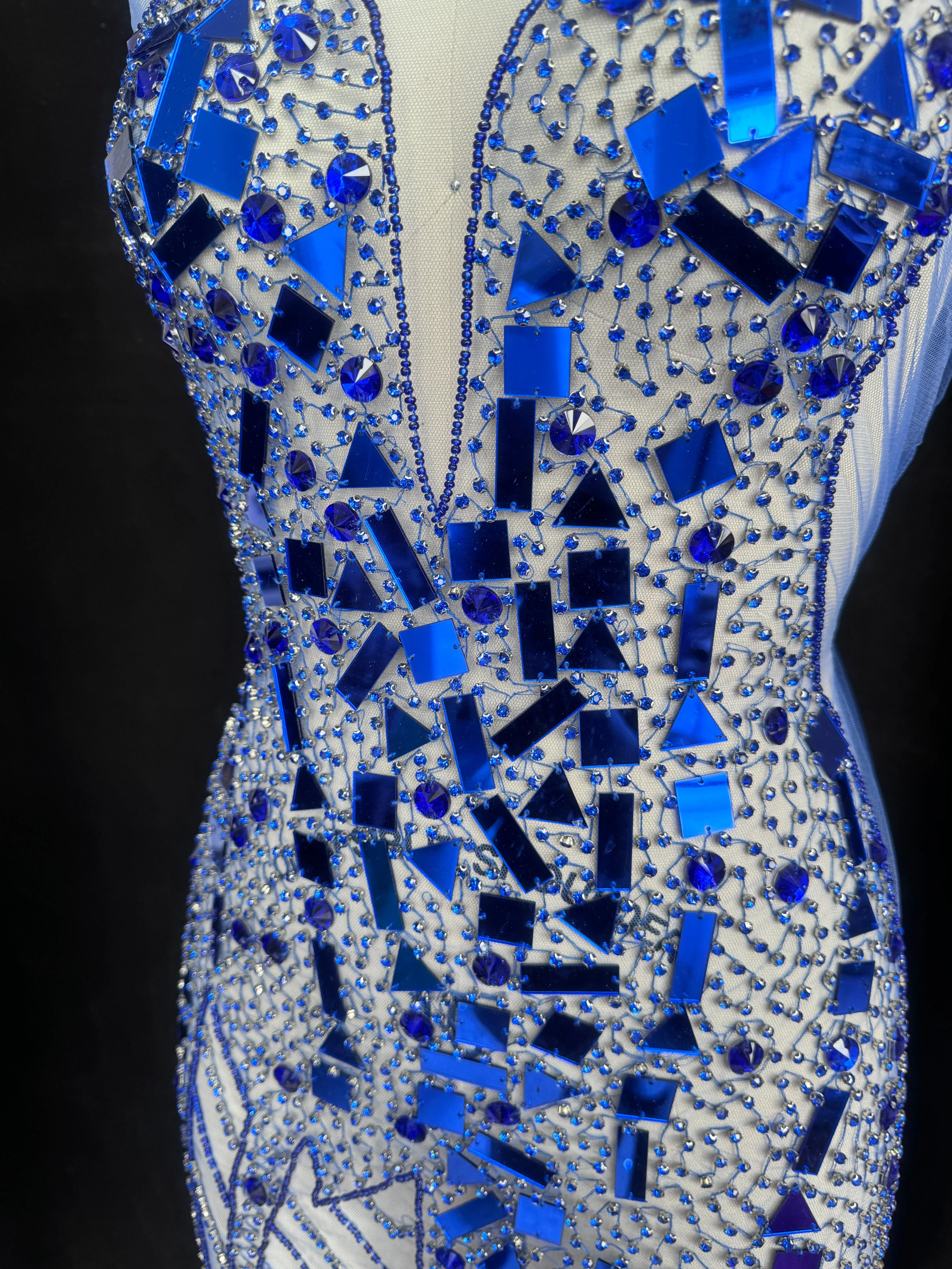 Anne Royal Blue Rhinestone Bodice Appliqué - Image 6