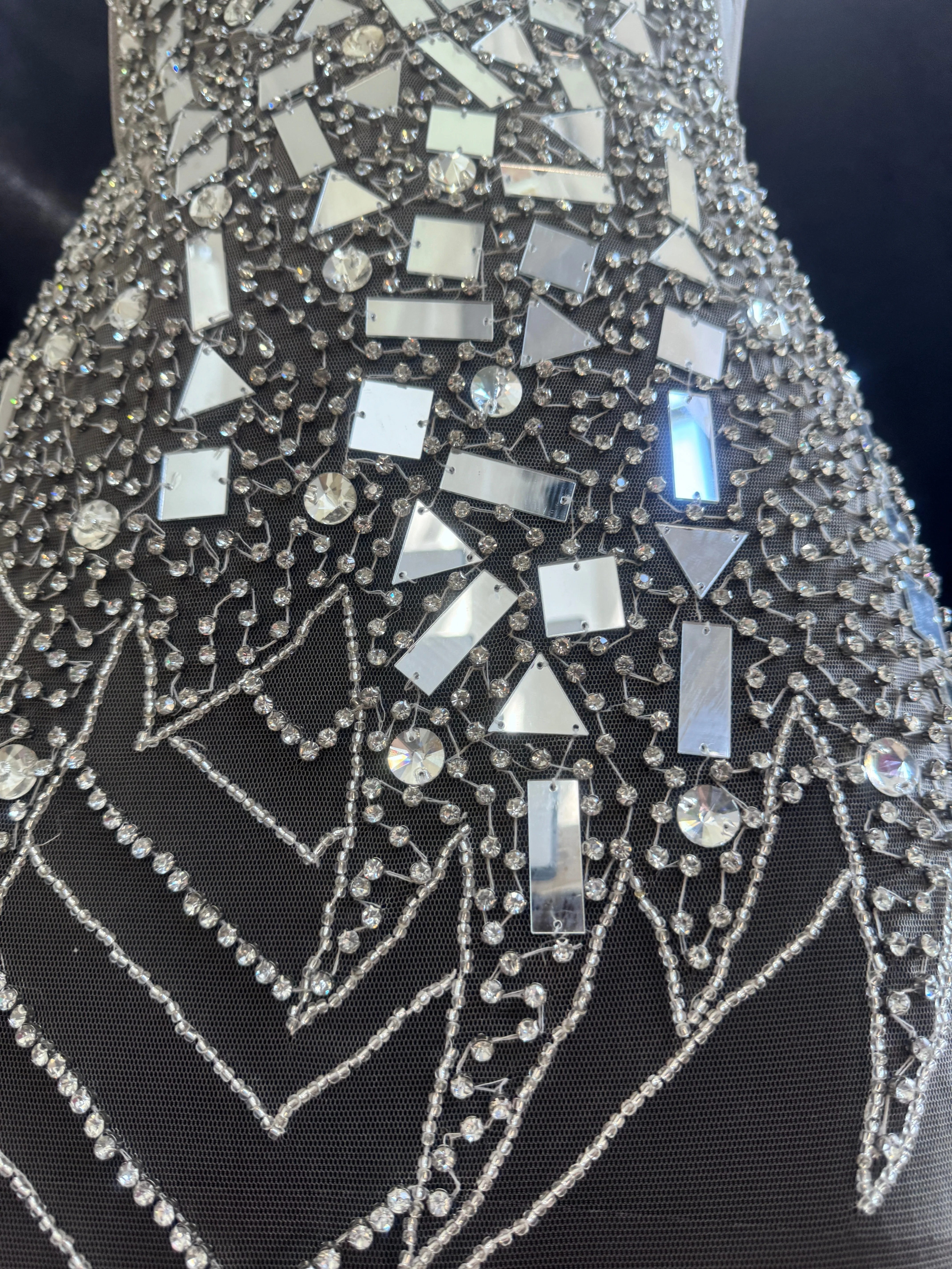 Anne Silver Mirror Rhinestone Bodice Applique - Image 6