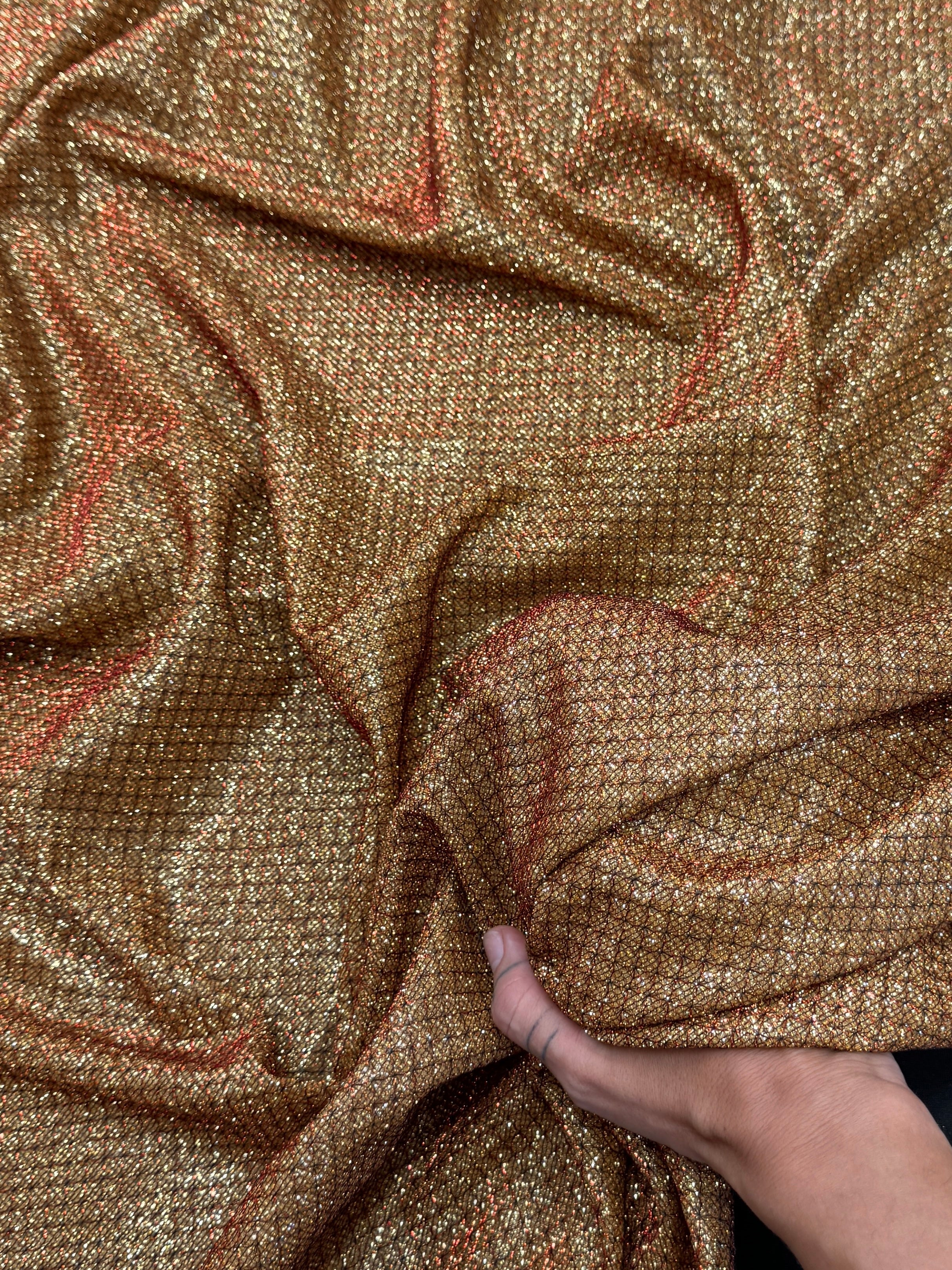 Antique Gold Crackle Shimmery Lurex - Image 3