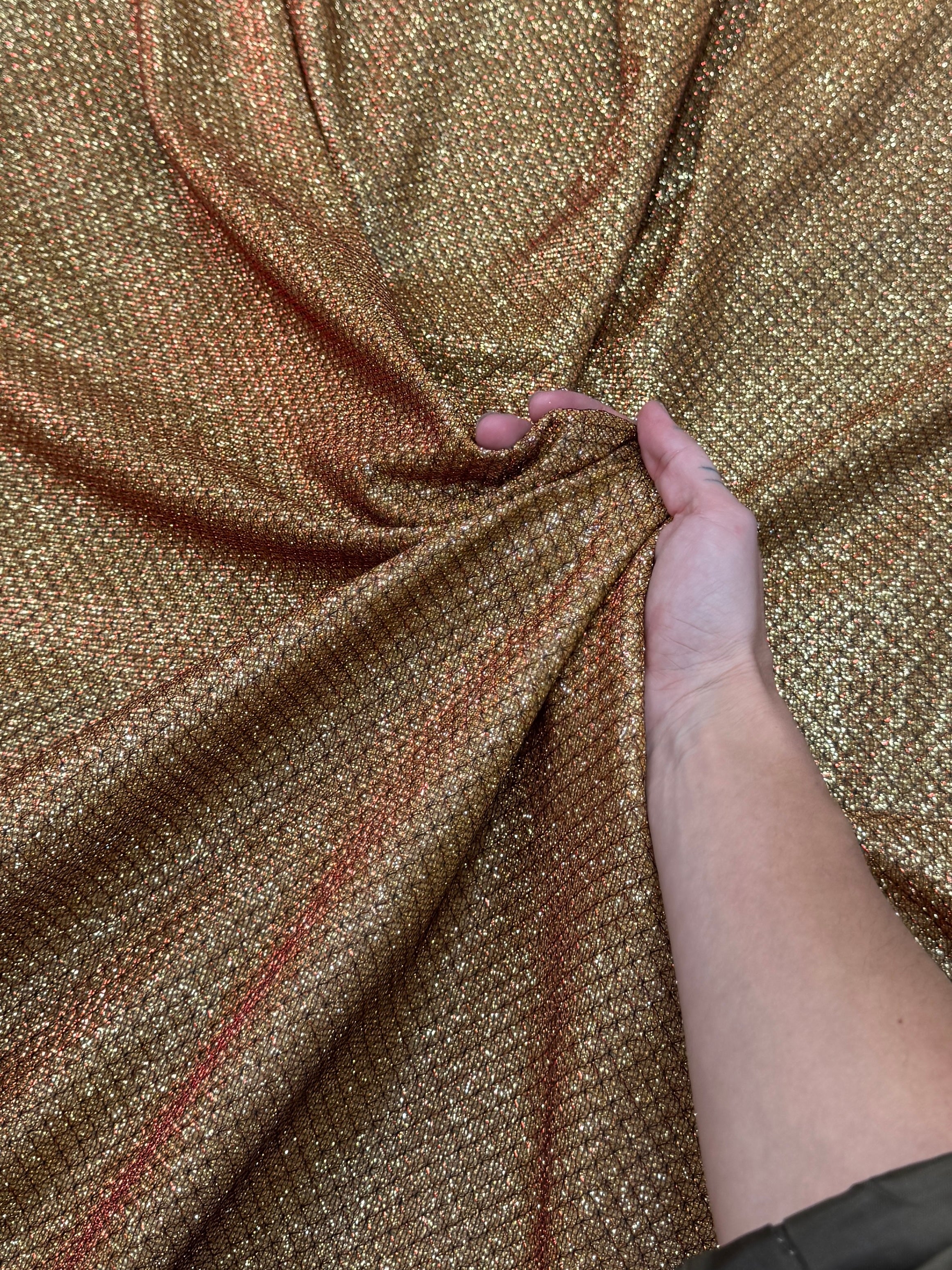 Antique Gold Crackle Shimmery Lurex - Image 4