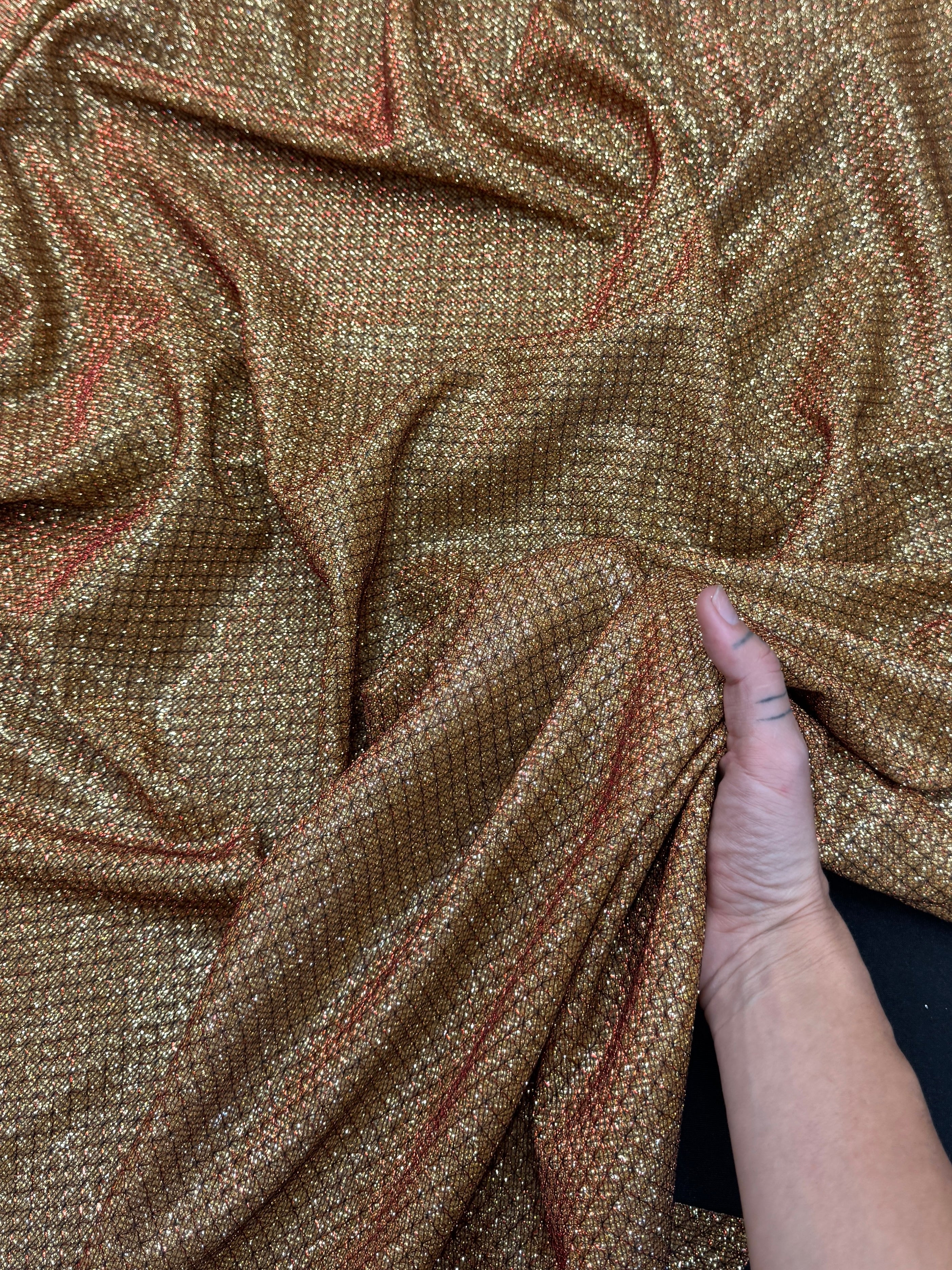 Antique Gold Crackle Shimmery Lurex - Image 5