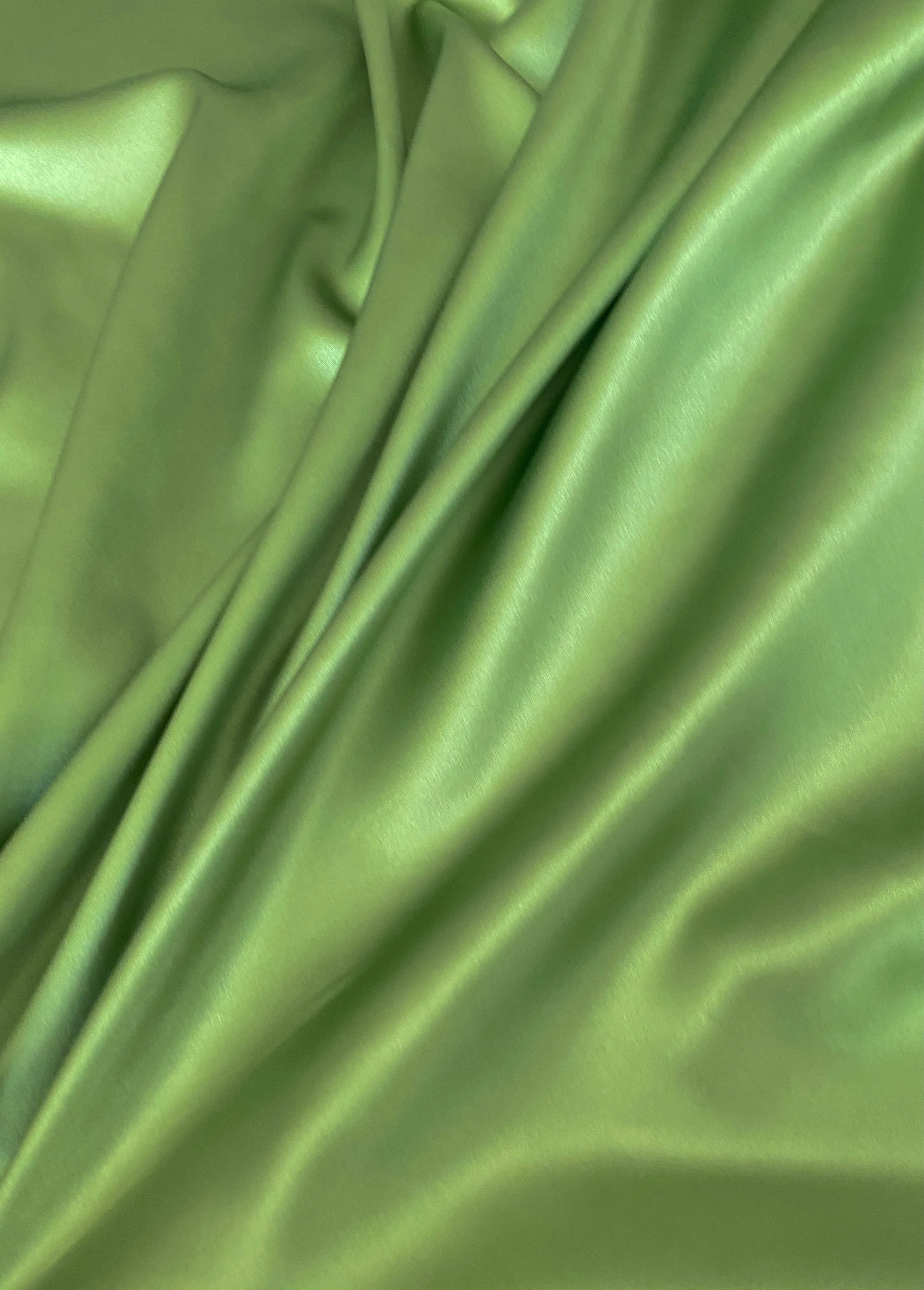 Apple Green Silky Stretch Satin - Image 5