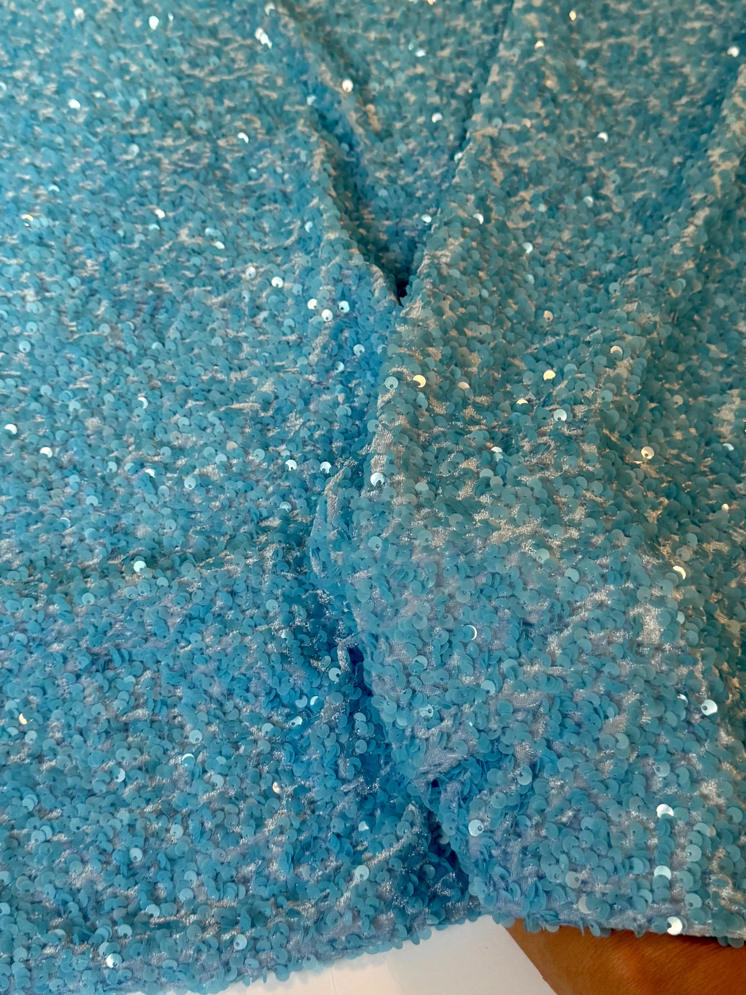 Aqua Blue Sequin on Velvet (Exclusive Color) - Image 4
