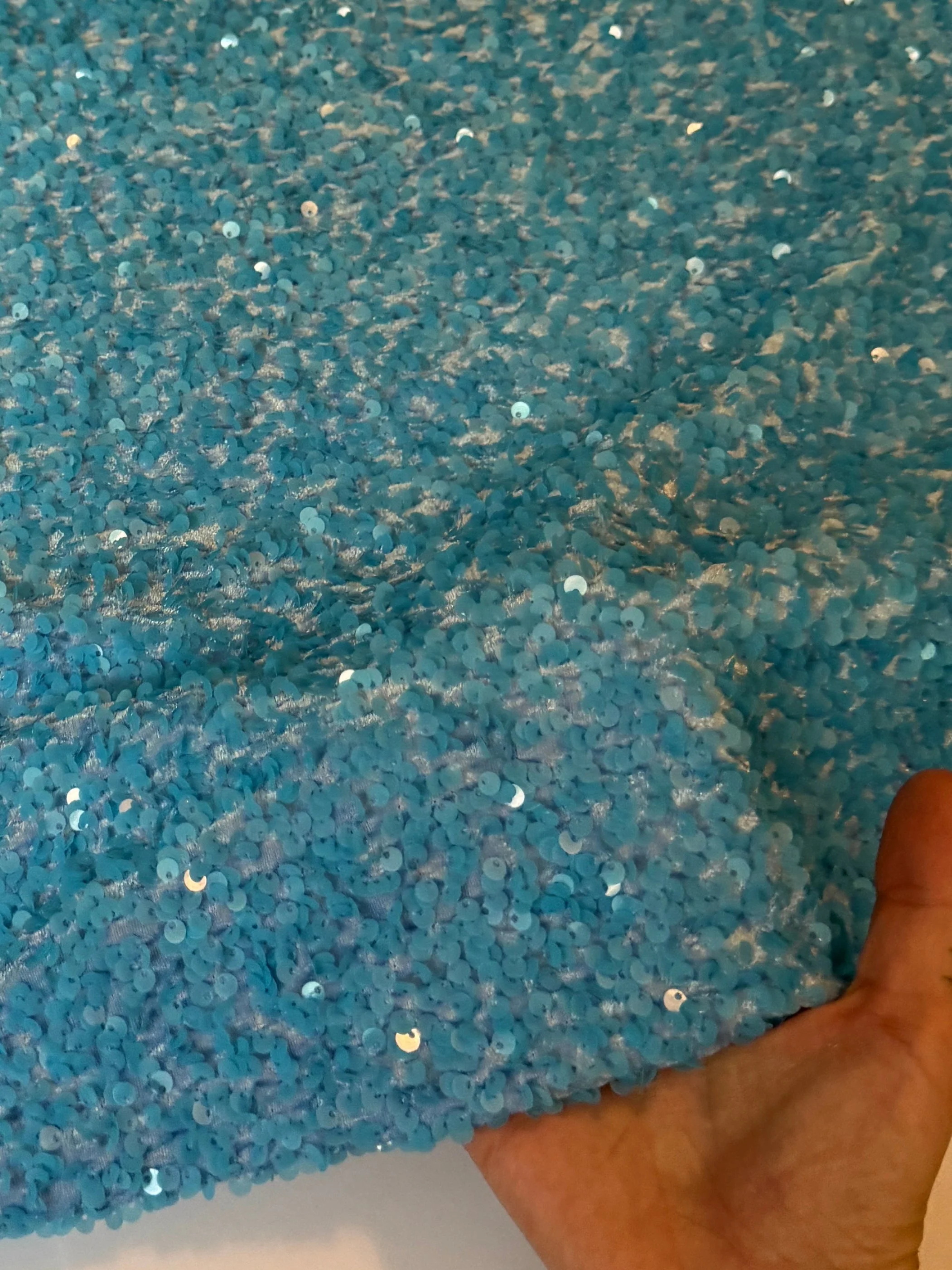 Aqua Blue Sequin on Velvet (Exclusive Color) - Image 5