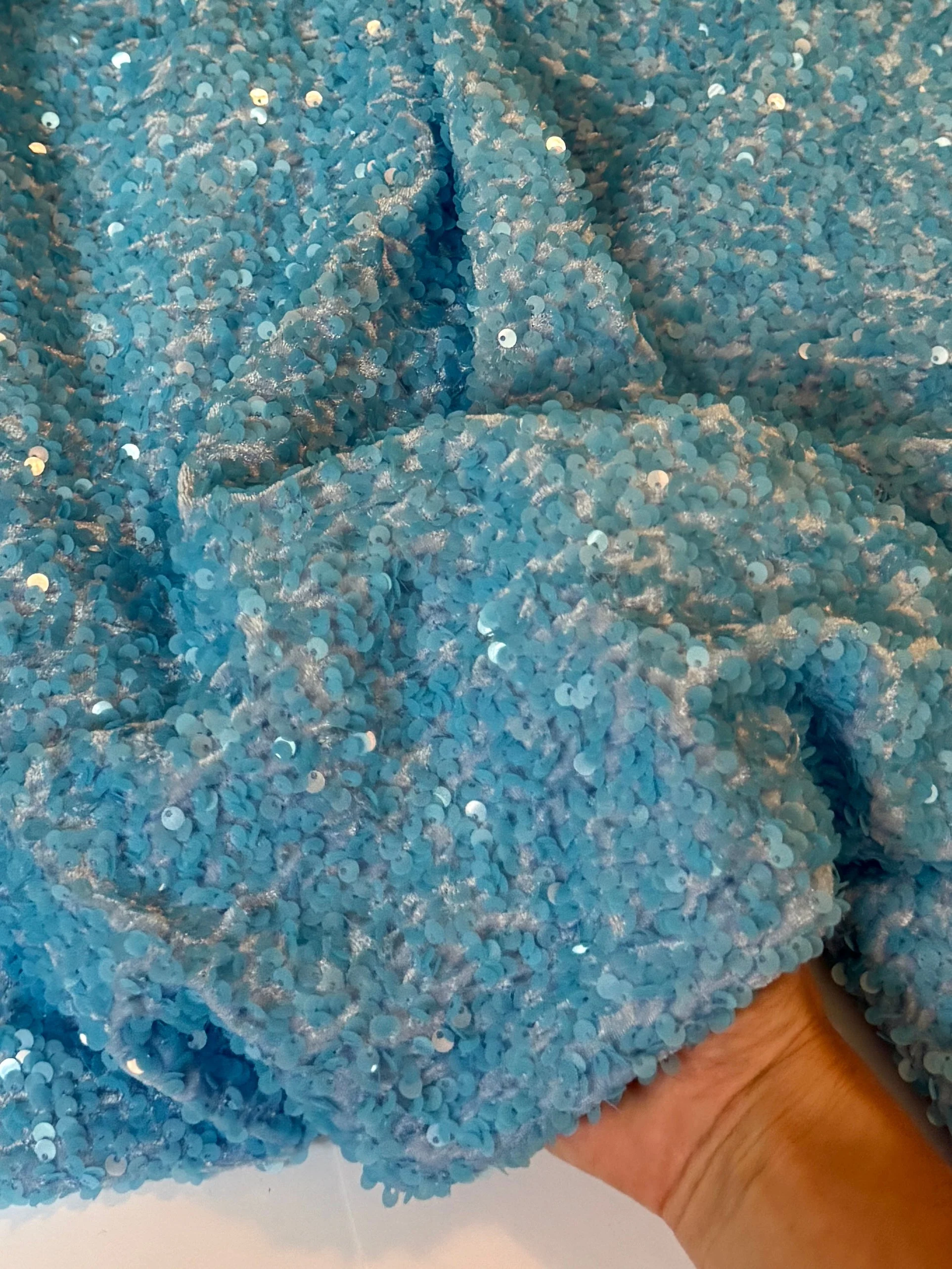 Aqua Blue Sequin on Velvet (Exclusive Color) - Image 6