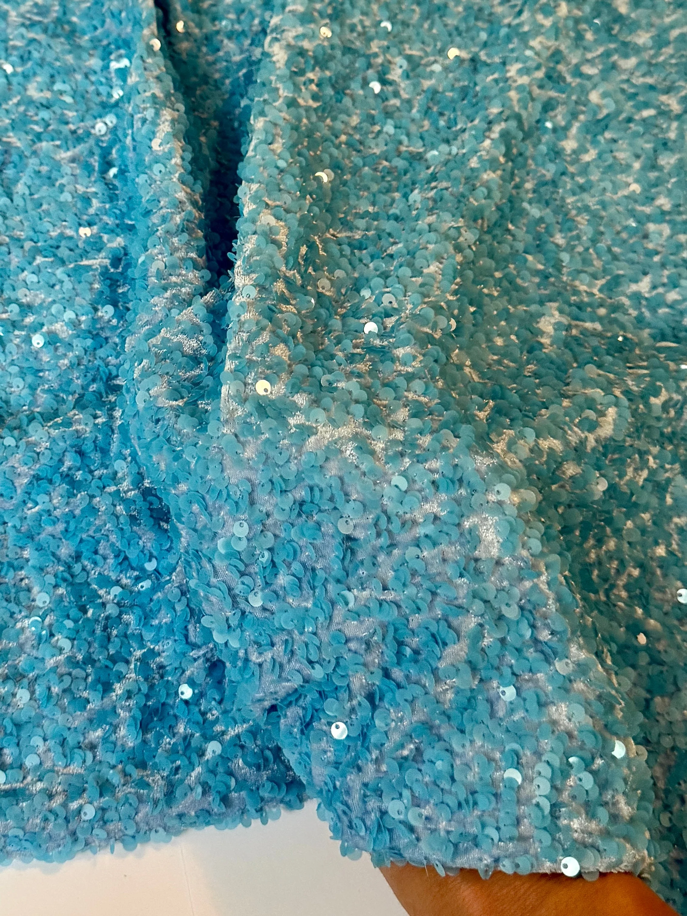 Aqua Blue Sequin on Velvet (Exclusive Color) - Image 7