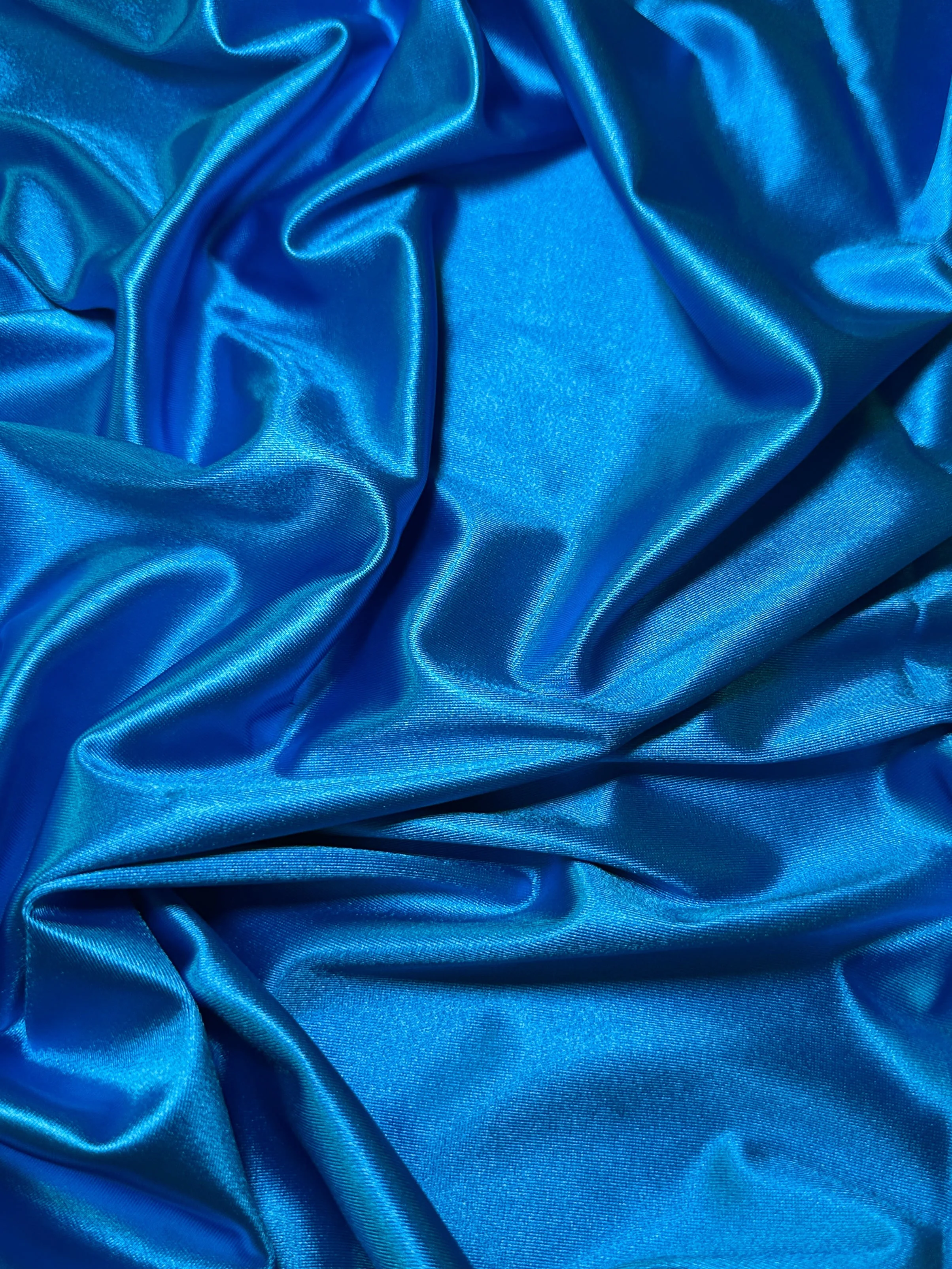Aqua Blue Shiny Nylon Spandex - Image 3