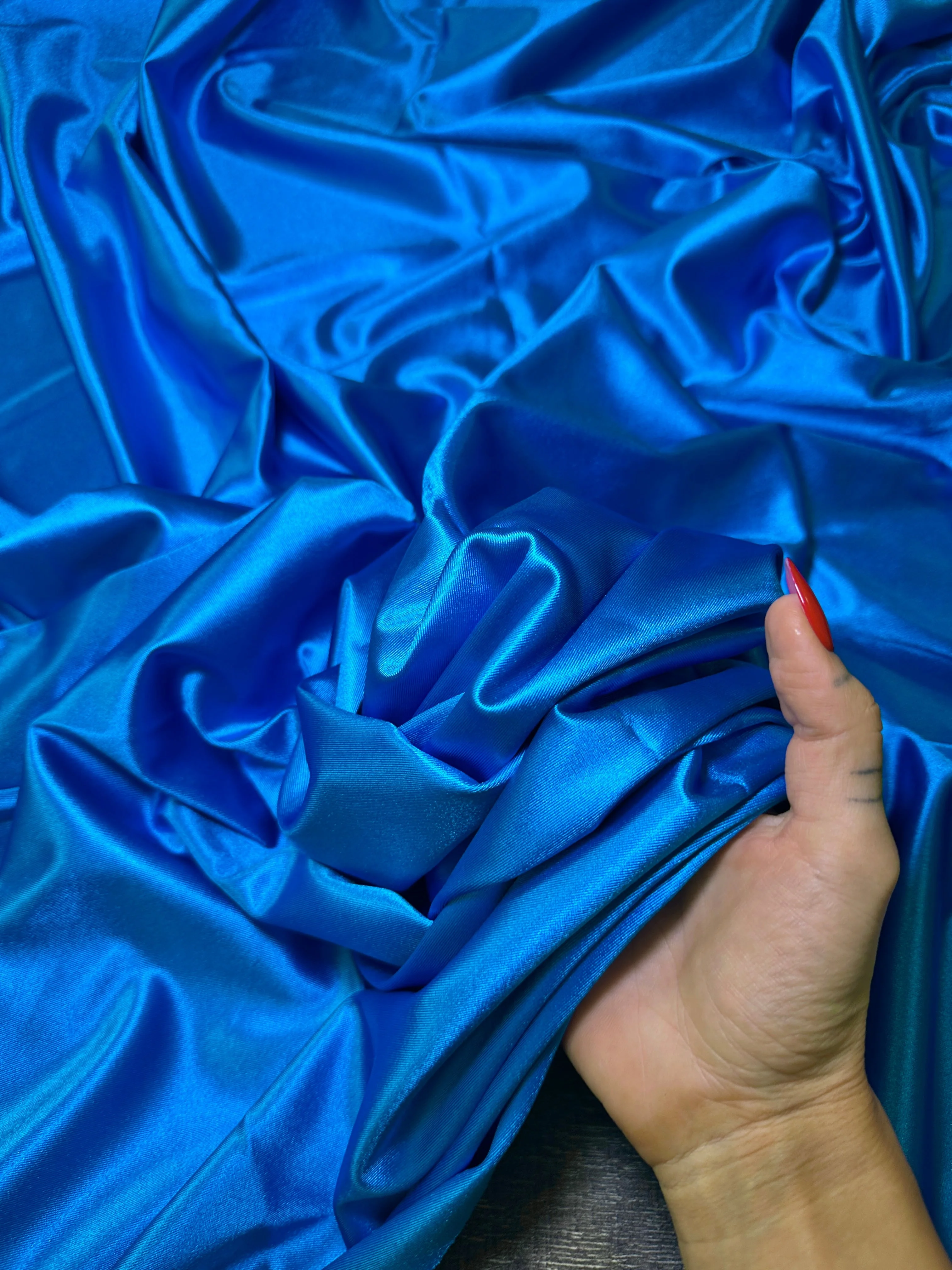 Aqua Blue Shiny Nylon Spandex - Image 6