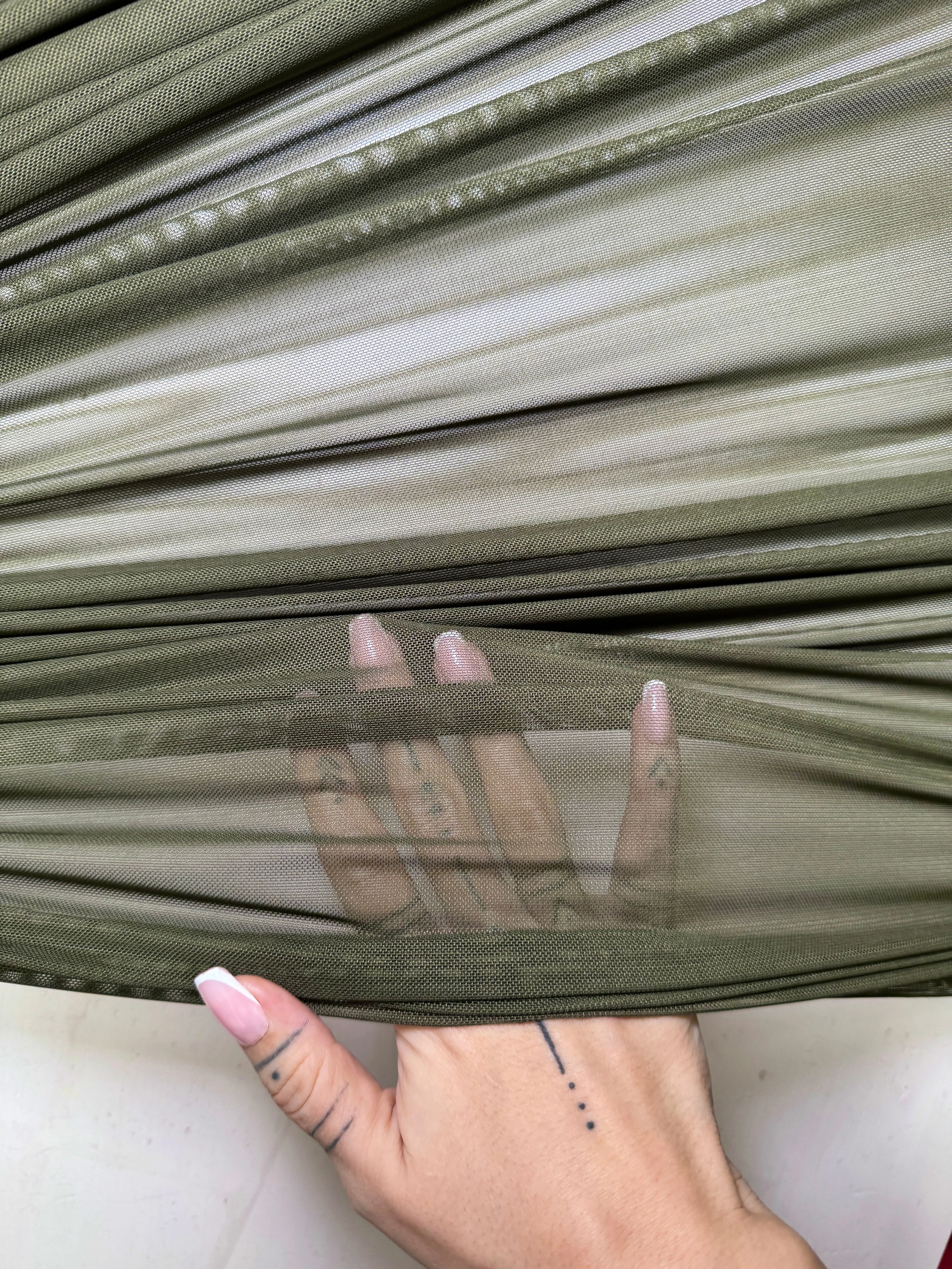 Army Green 4 Way Stretch Power Mesh - Image 7