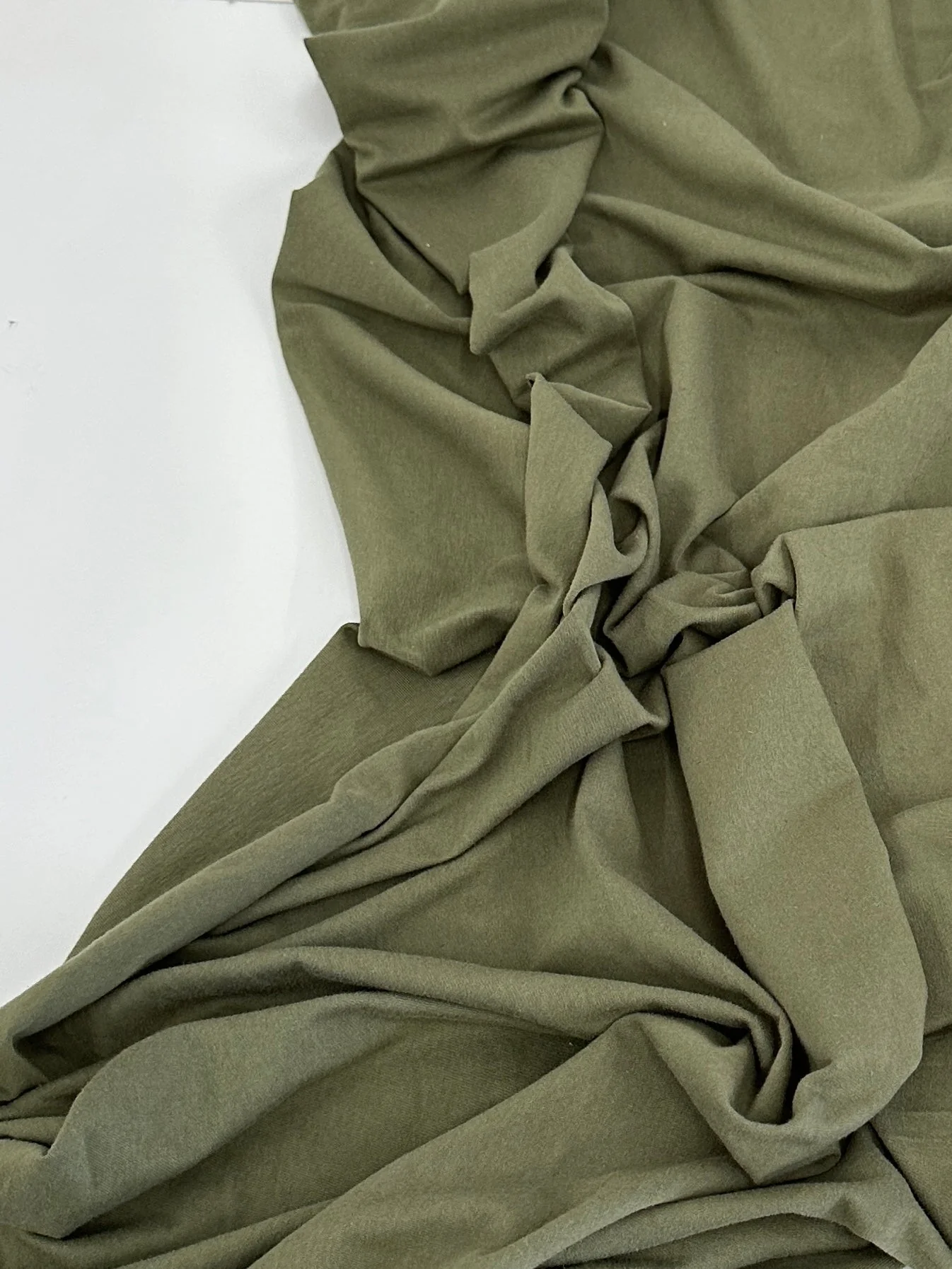 Army Green Cotton Jersey Knit - Image 4