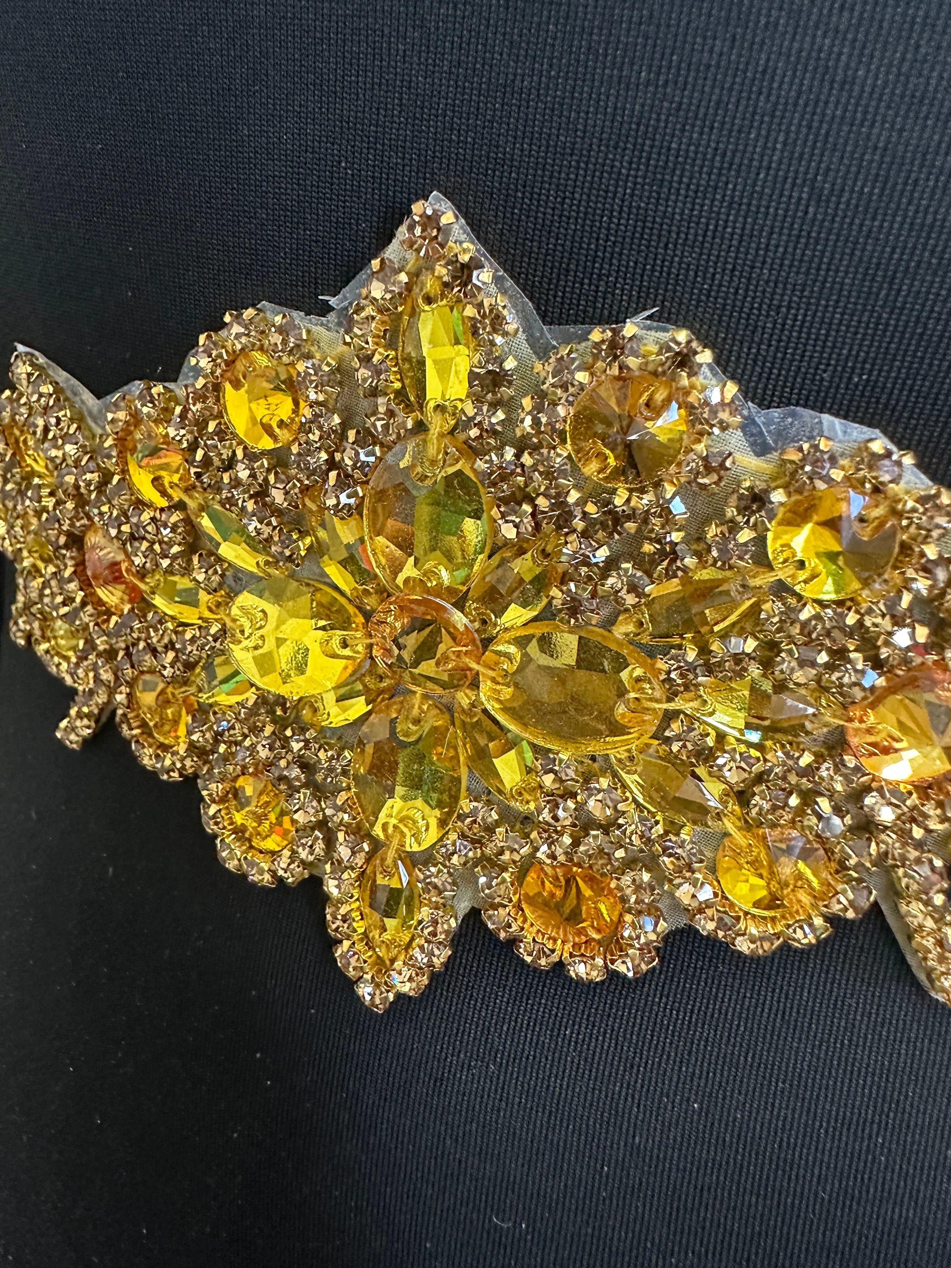 Asia Gold Iron On Rhinestones Belt Applique - Image 4